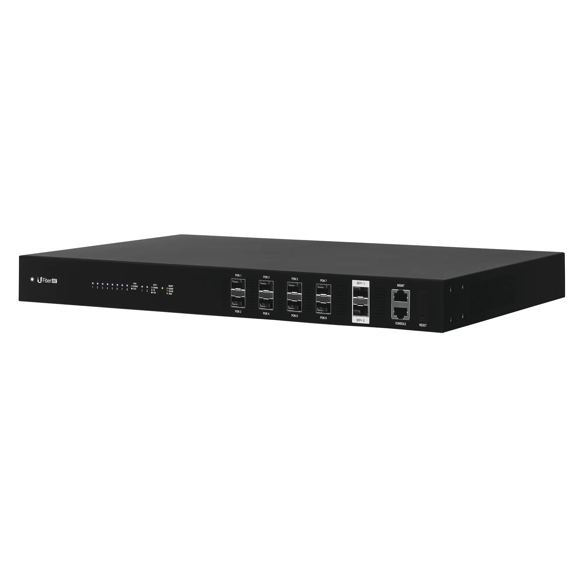 UFiber GPON OLT, Terminal de lÃnea óptica hasta 1024 ONUs concurrentes, con 8 puertos SFP GPON + 2 puertos SFP+ 10 G