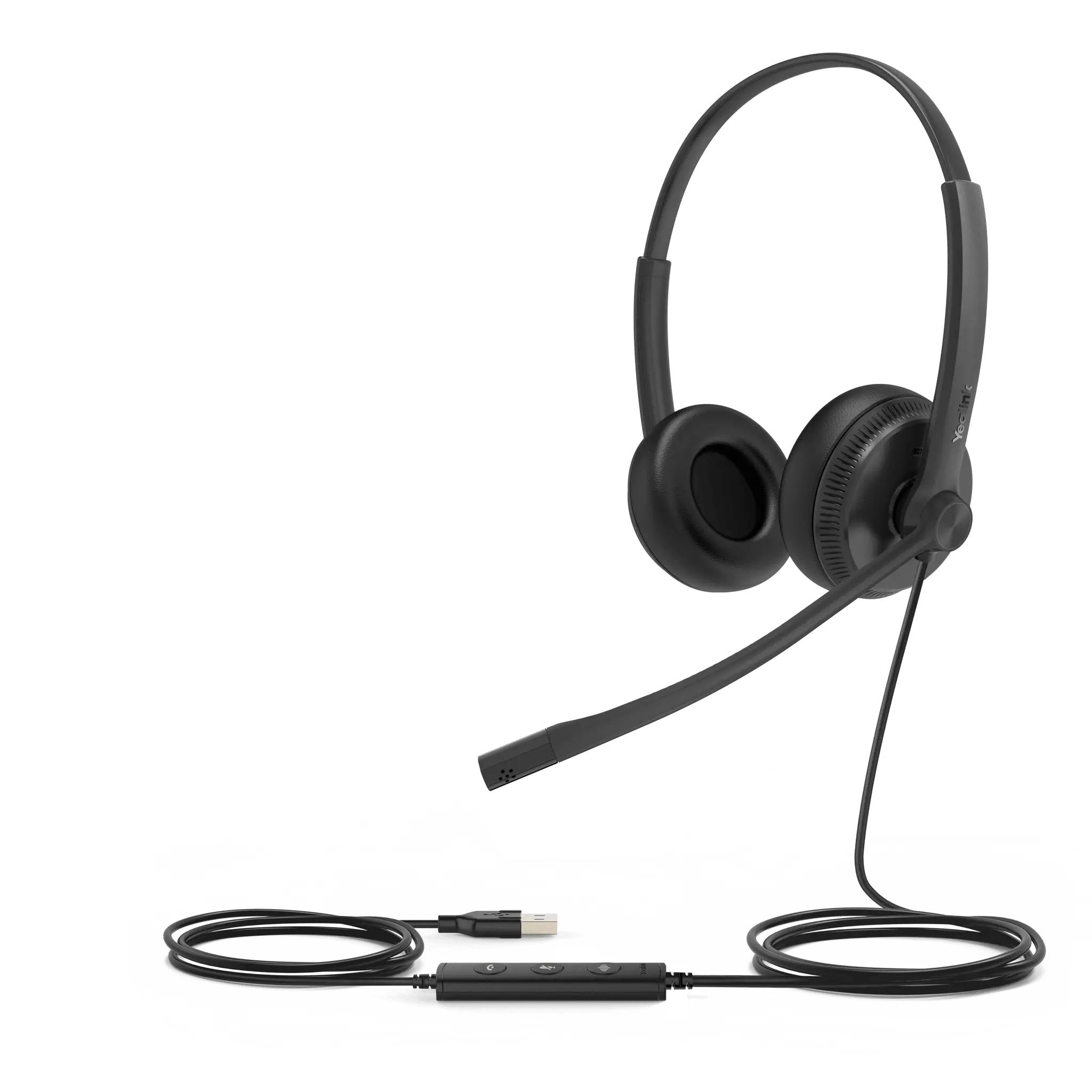 Diadema Alámbrica UH34 Dual de Yealink USB Compatible con Teléfonos IP y Computadoras.