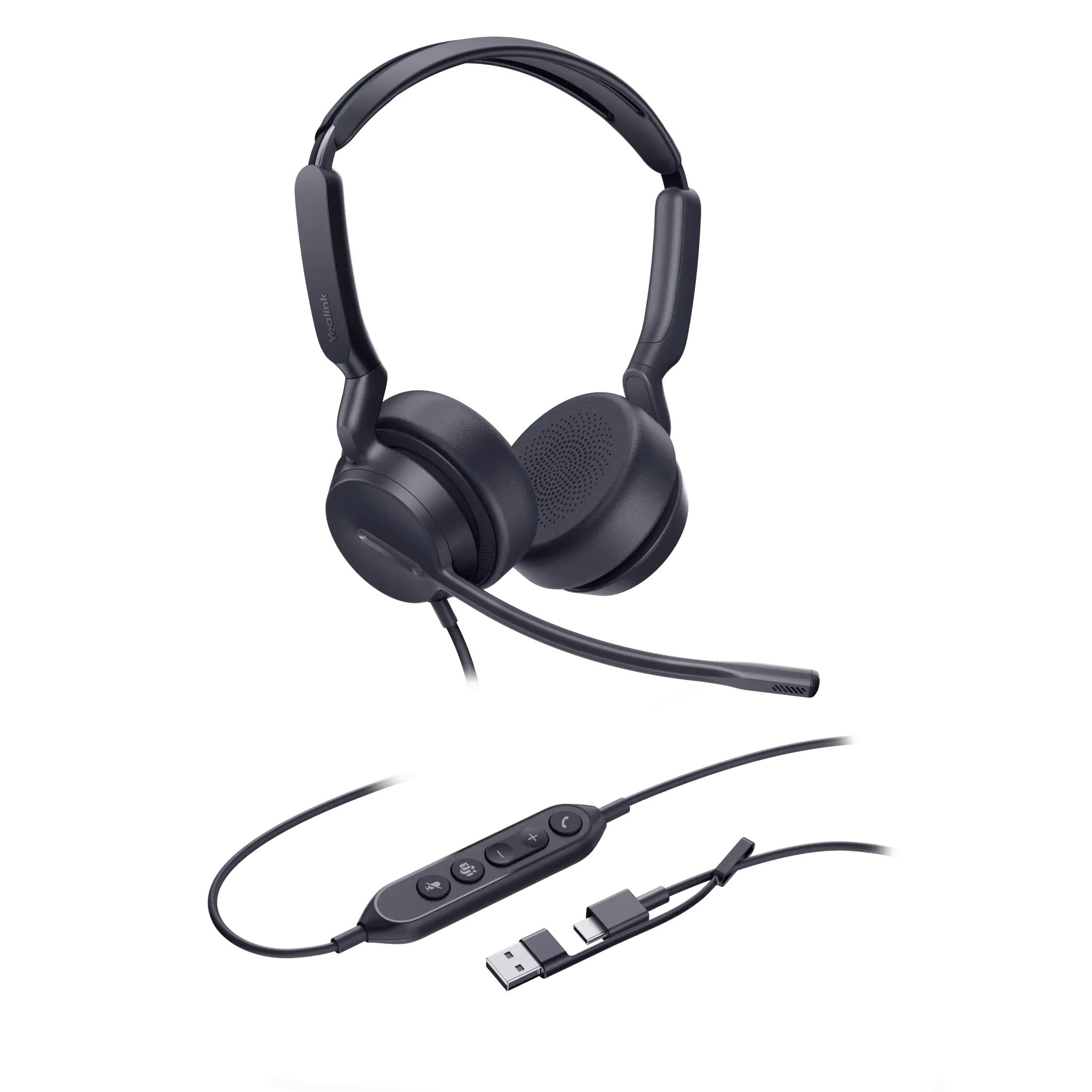 Diadema Alámbrica Yealink UH42 Dual con Audio HD y Conectividad USB-C/A Certificada con Microsoft Teams