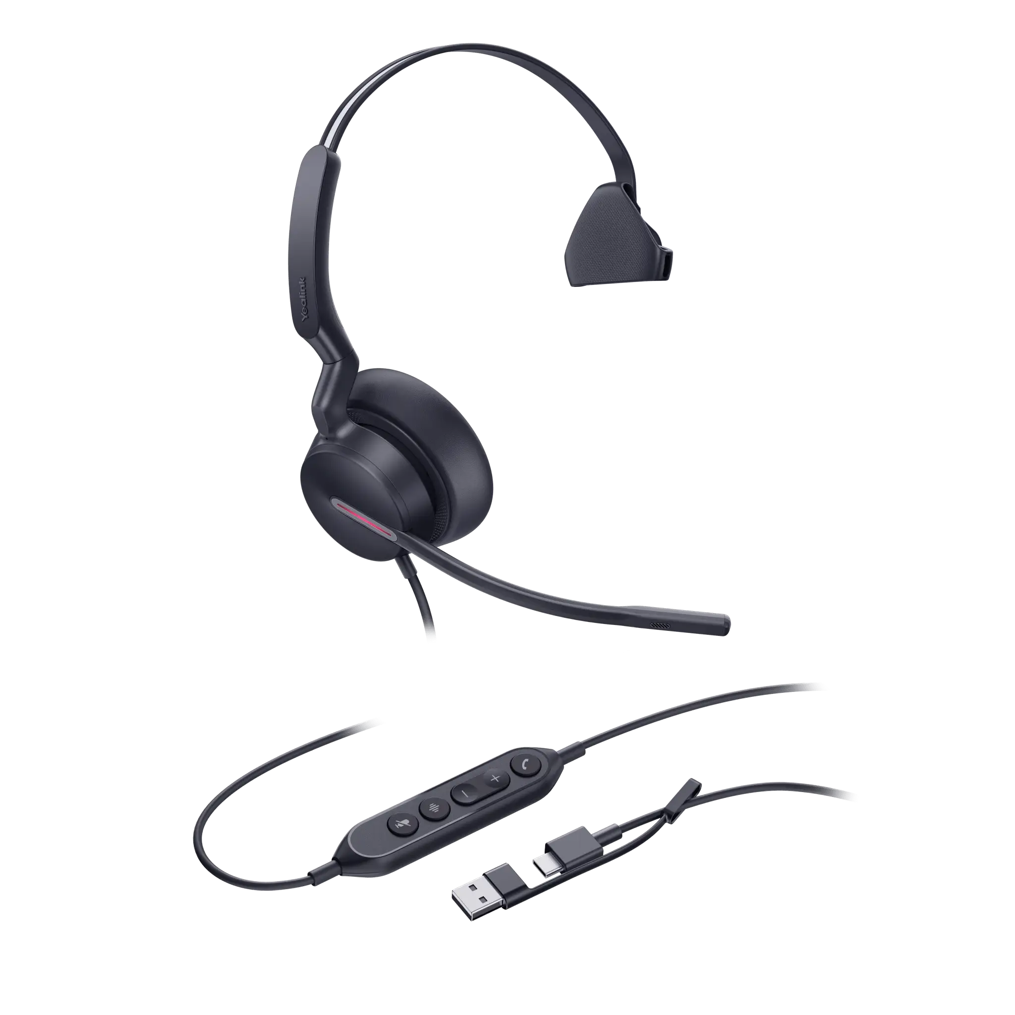 Diadema Alámbrica Yealink UH46 Mono USB-C/A Certificada con Microsoft Teams