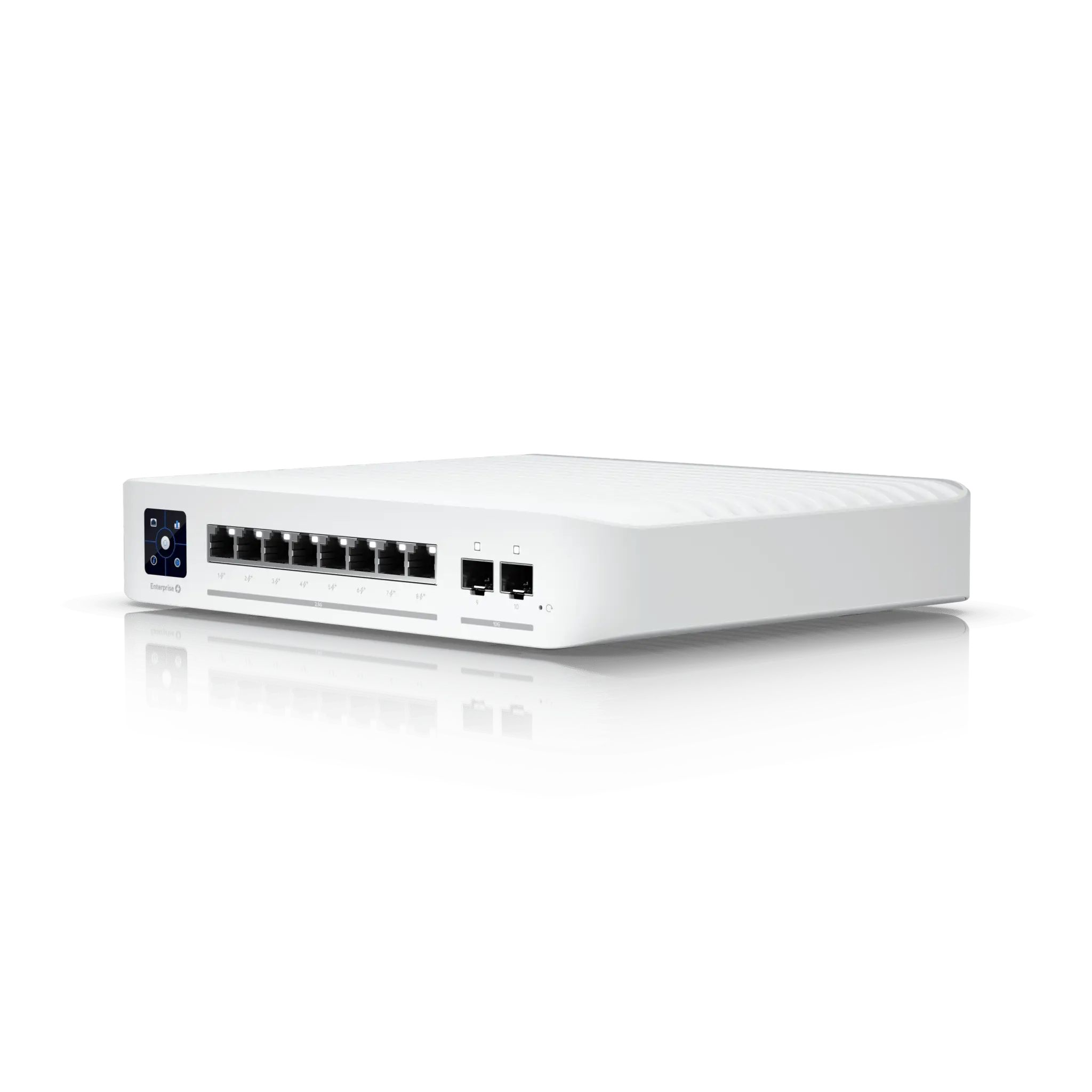 UniFi Switch Empresarial Capa 3 de 8 Puertos PoE 802.3af/at 2.5G + 2 Puertos 1/10G SFP+, 120W, Pantalla Informativa