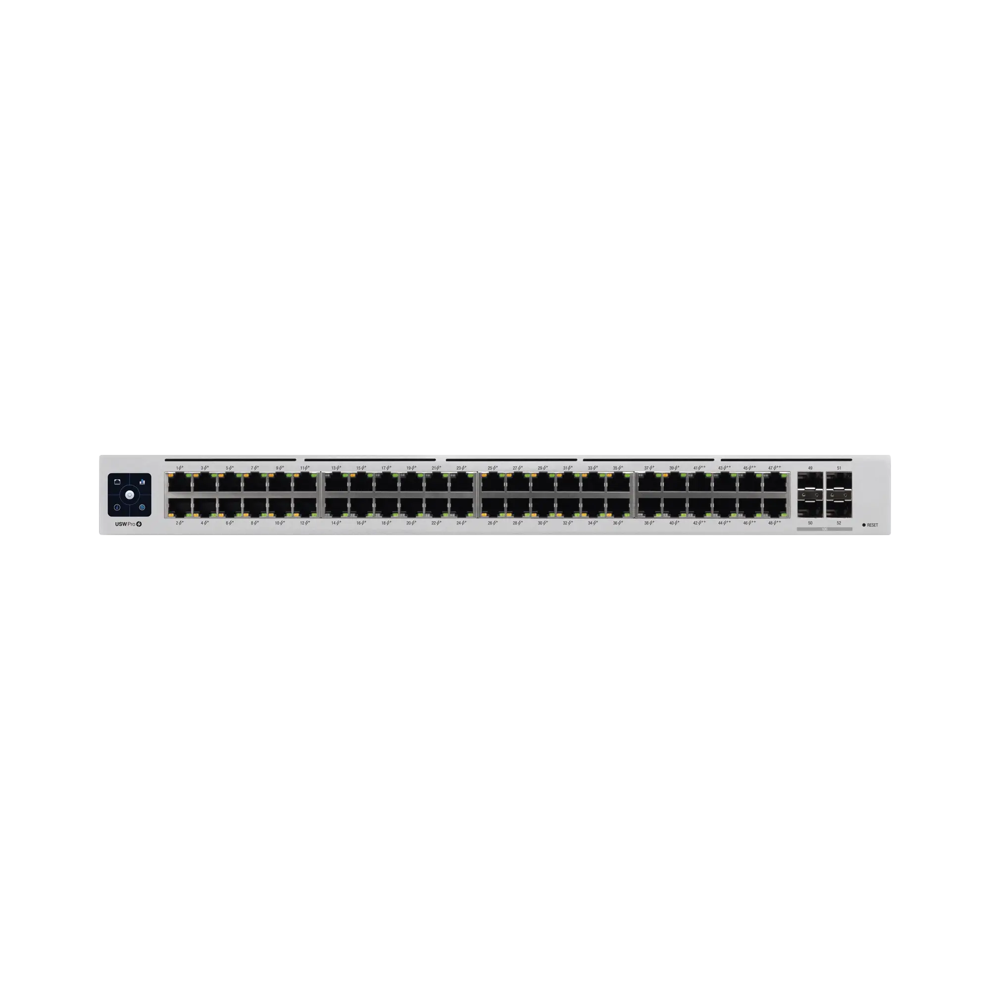 UniFi Switch USW-Pro-48-POE Gen2, Capa 3 de 48 puertos PoE 802.3at/bt + 4 puertos 1/10G SFP+, 600W, pantalla informativa