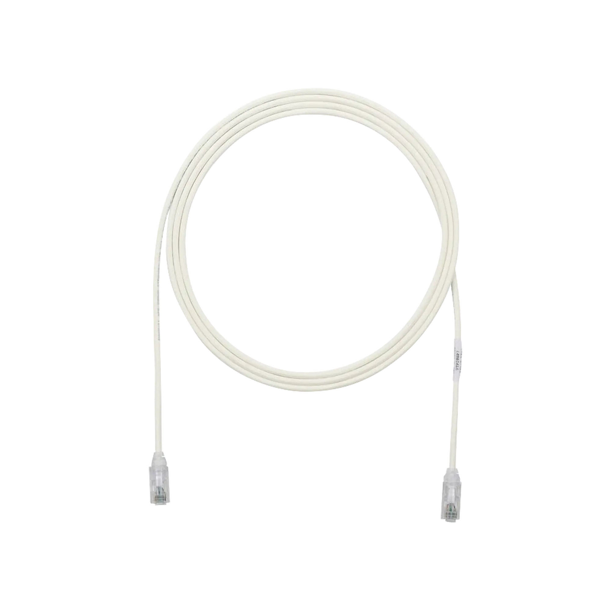 Cable de Parcheo TX6, UTP Cat6, Diámetro Reducido (28AWG), Color Blanco Mate, 1ft