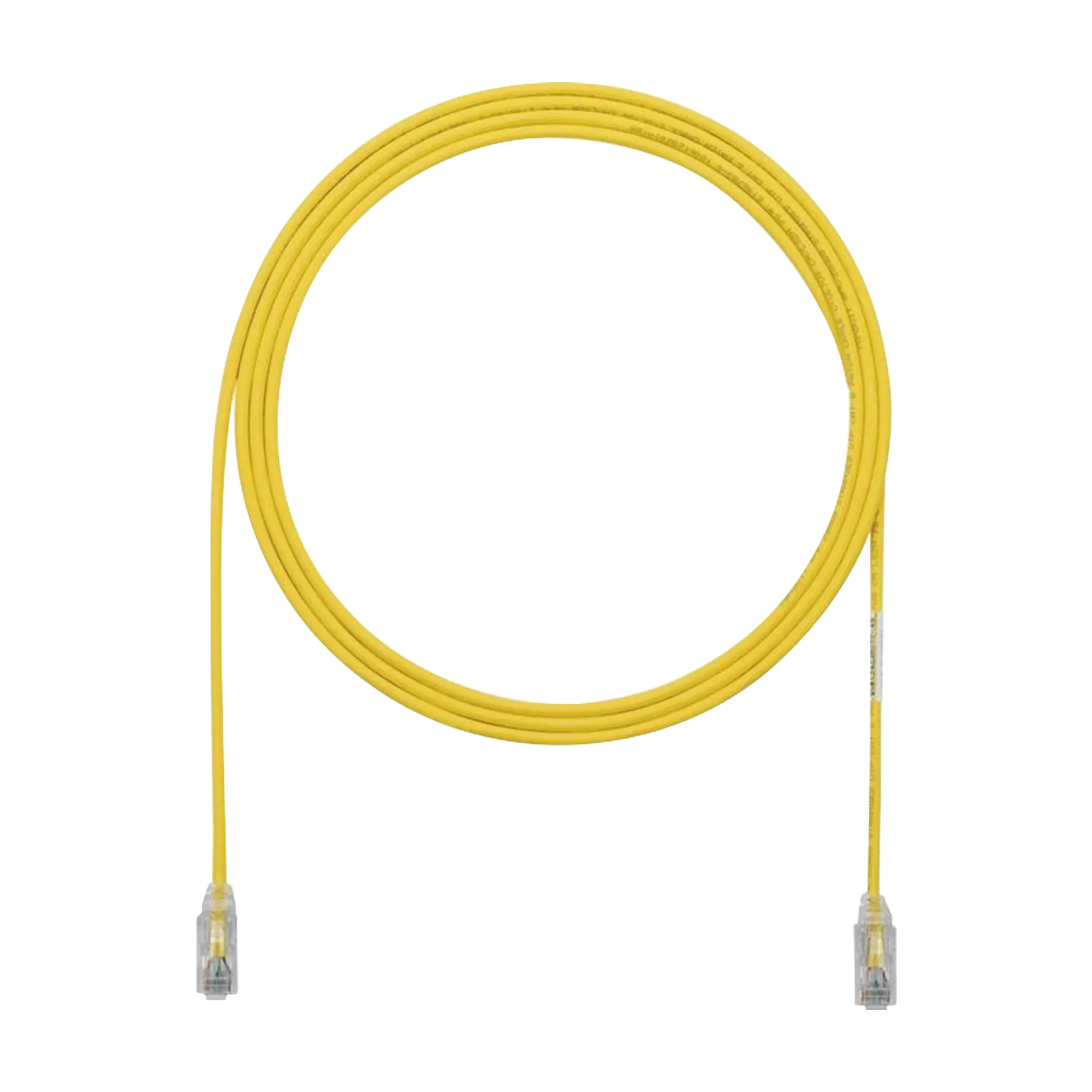 Cable de Parcheo TX6, UTP Cat6, Diámetro Reducido (28AWG), Color Amarillo, 10ft