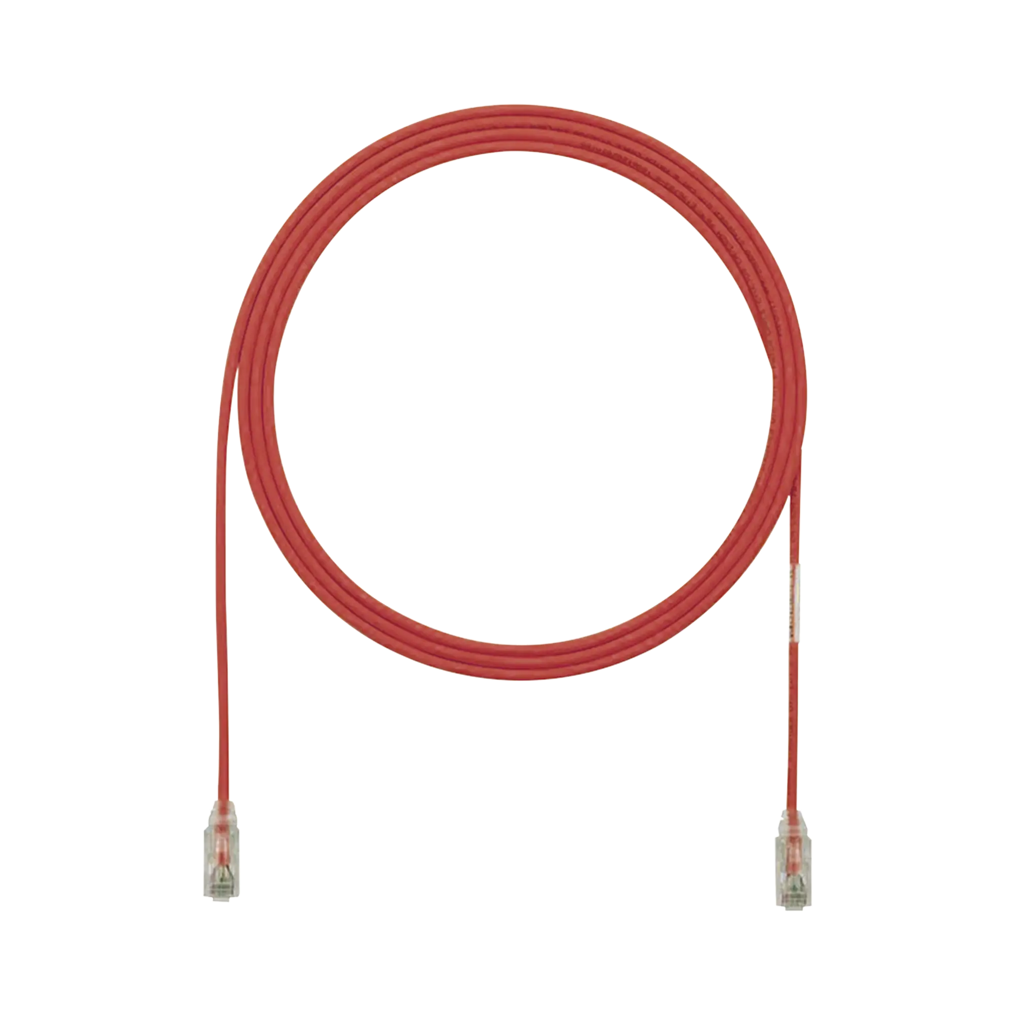 Cable de Parcheo TX6, UTP Cat6, Diámetro Reducido (28AWG), Color Rojo, 12ft
