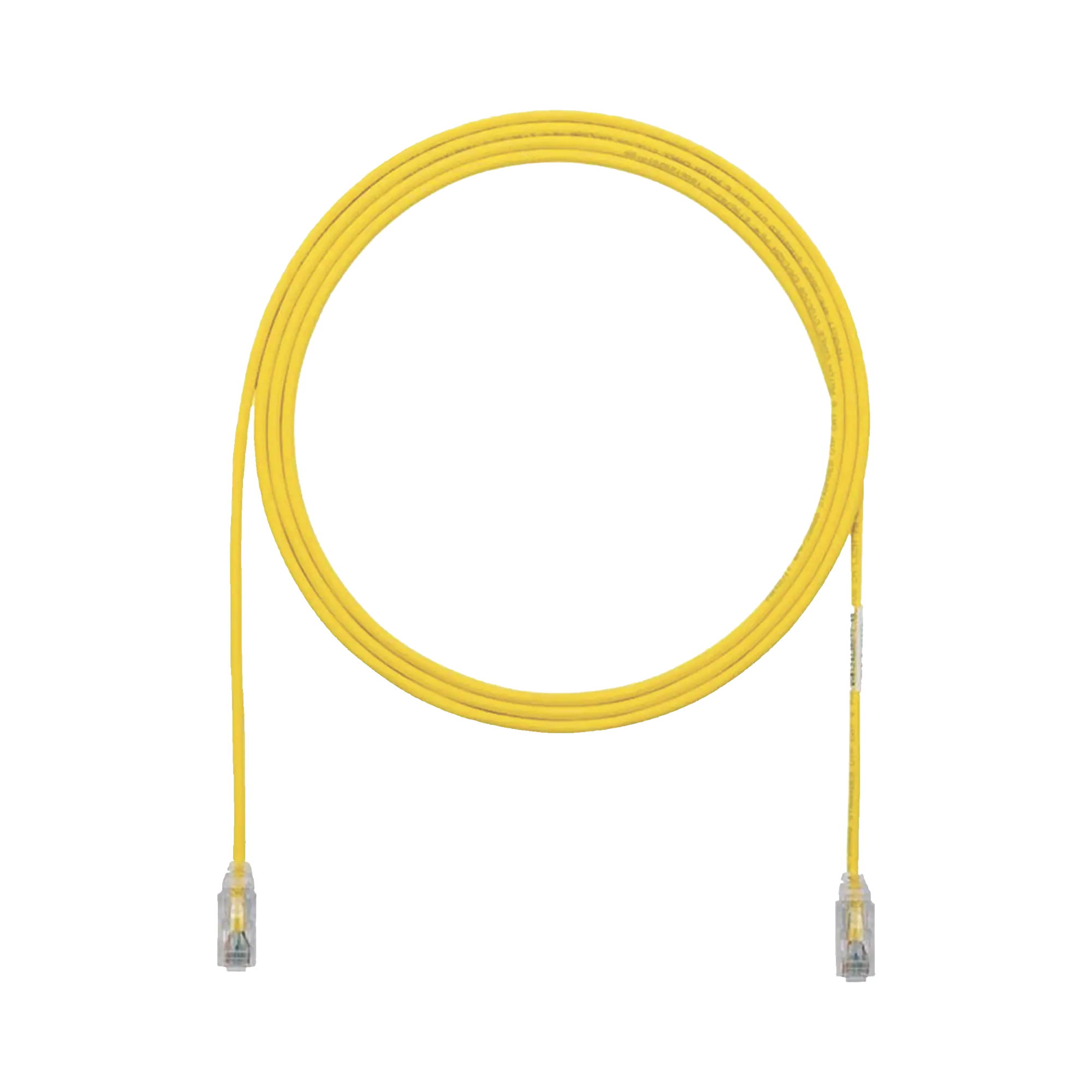 Cable de Parcheo TX6, UTP Cat6, Diámetro Reducido (28AWG), Color Amarillo, 1ft