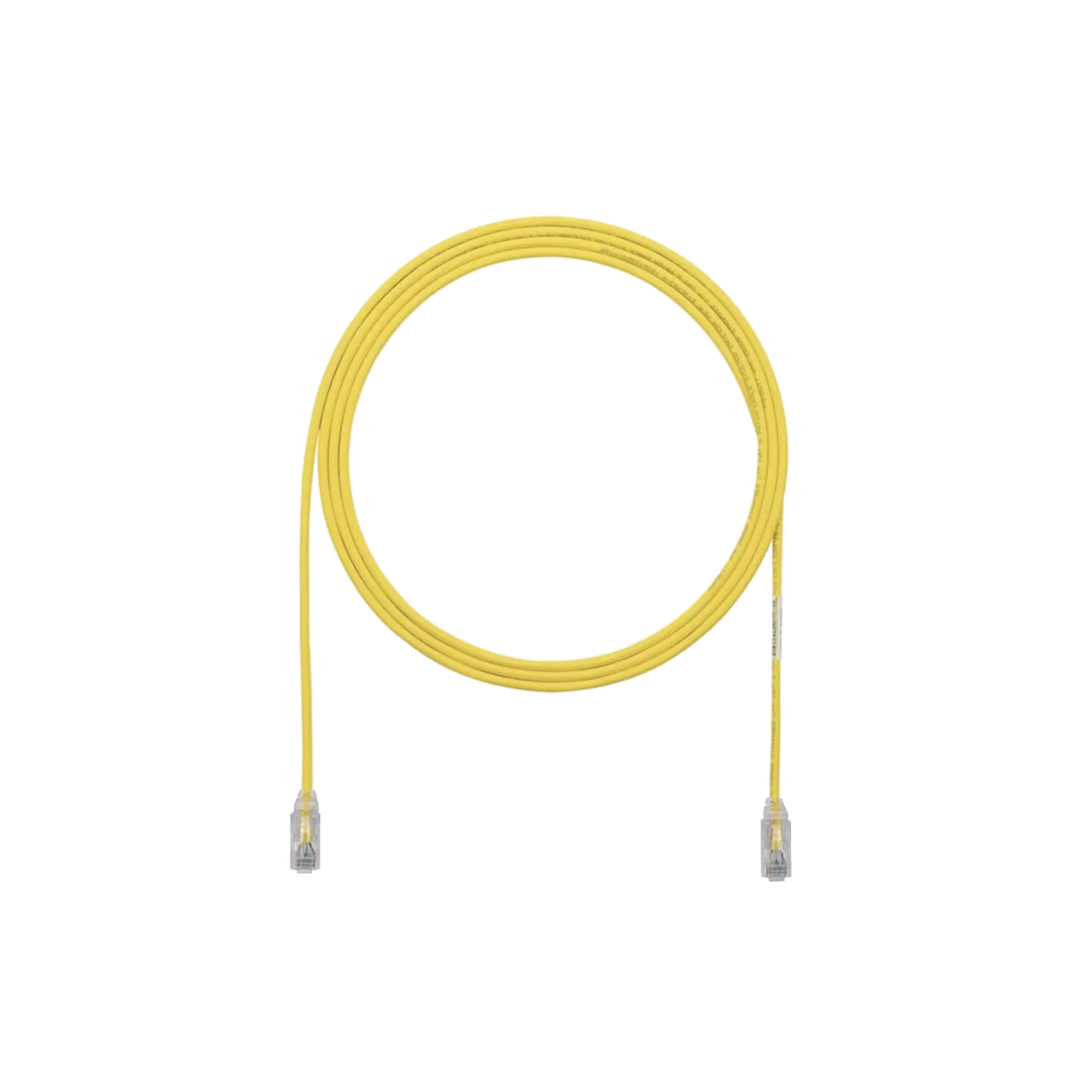Cable de Parcheo TX6, UTP Cat6, Diámetro Reducido (28AWG), Color Amarillo, 3ft