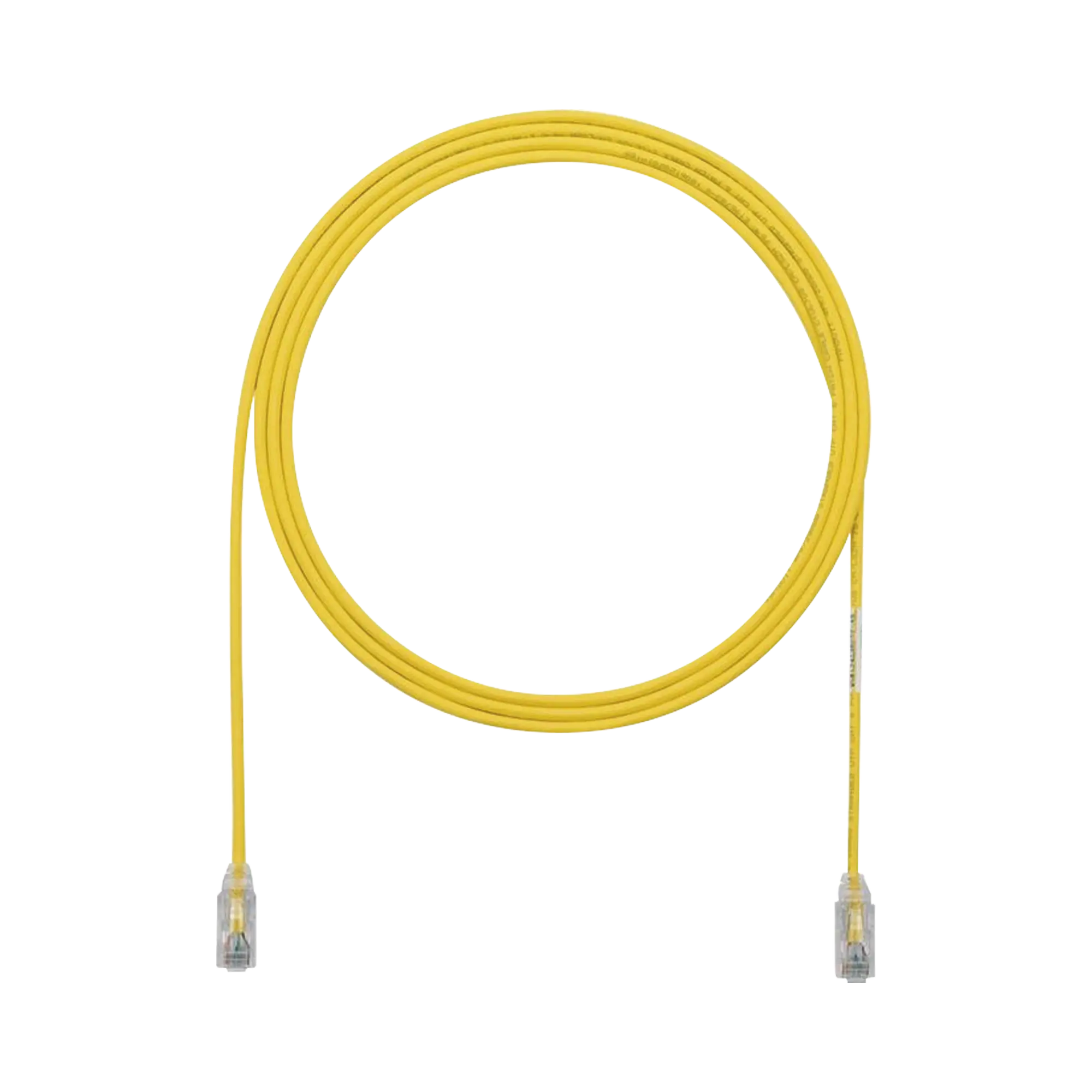 Cable de Parcheo TX6, UTP Cat6, Diámetro Reducido (28AWG), Color Amarillo, 4ft