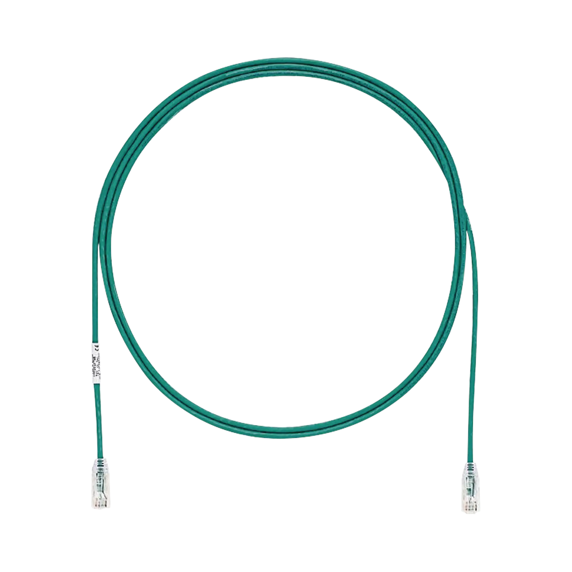 Cable de Parcheo TX6, UTP Cat6, Diámetro Reducido (28AWG), Color Verde, 7ft