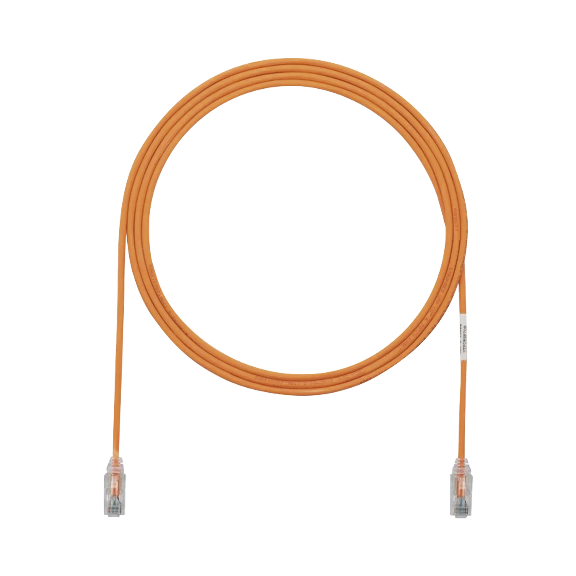 Cable de Parcheo TX6, UTP Cat6, Diámetro Reducido (28AWG), Color Naranja, 7ft