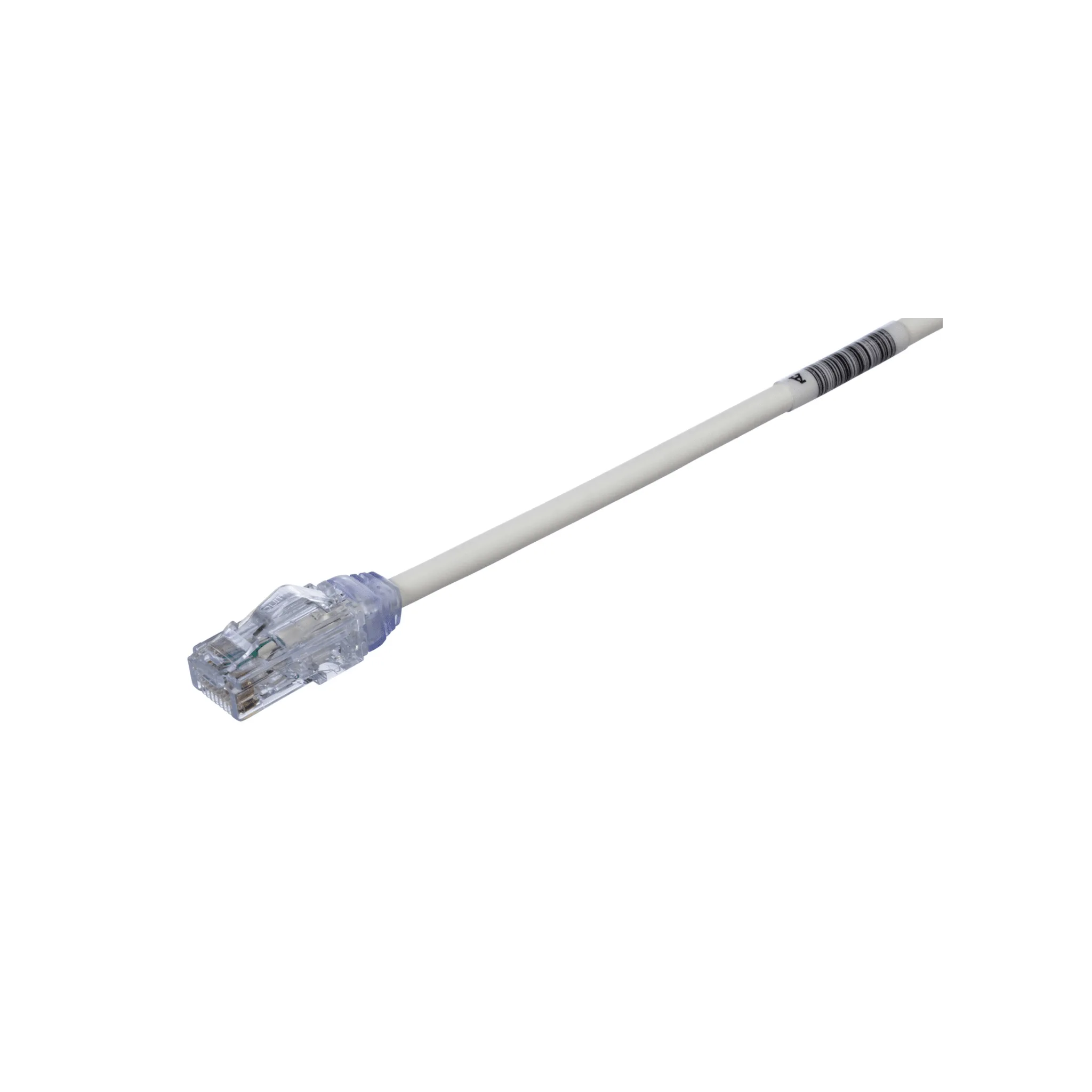 Cable de Parcheo UTP Cat6A, CM/LSZH, Diámetro Reducido (28AWG), Color Blanco, 0.5 m.