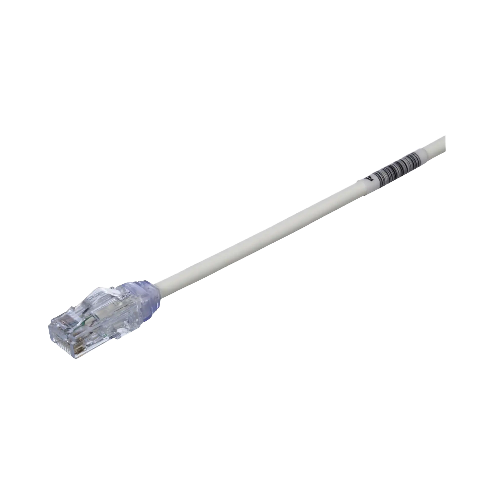 Cable de Parcheo UTP Cat6A, CM/LSZH, Diámetro Reducido (28AWG), Color Blanco Mate, 1ft
