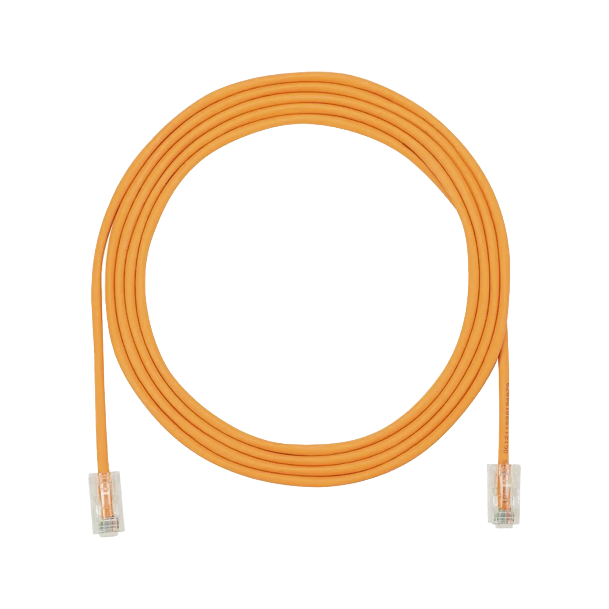 Cable de Parcheo UTP Cat6A, CM/LSZH, Diámetro Reducido (28AWG), Color Naranja, 7ft