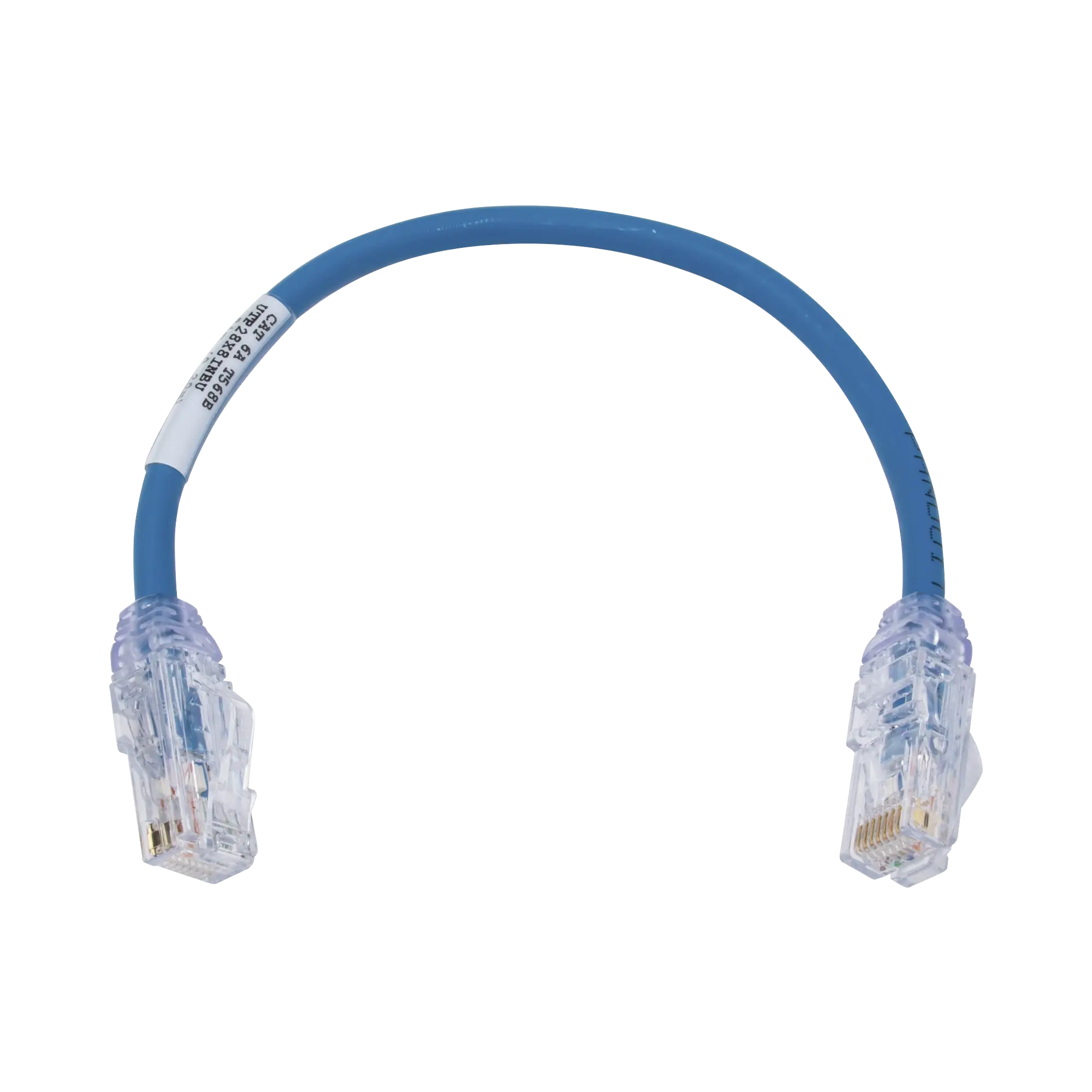 Cable de Parcheo UTP, Cat6A, Diámetro Reducido (28 AWG), CM/LSZH, Color Azul, 8in (20.3cm)