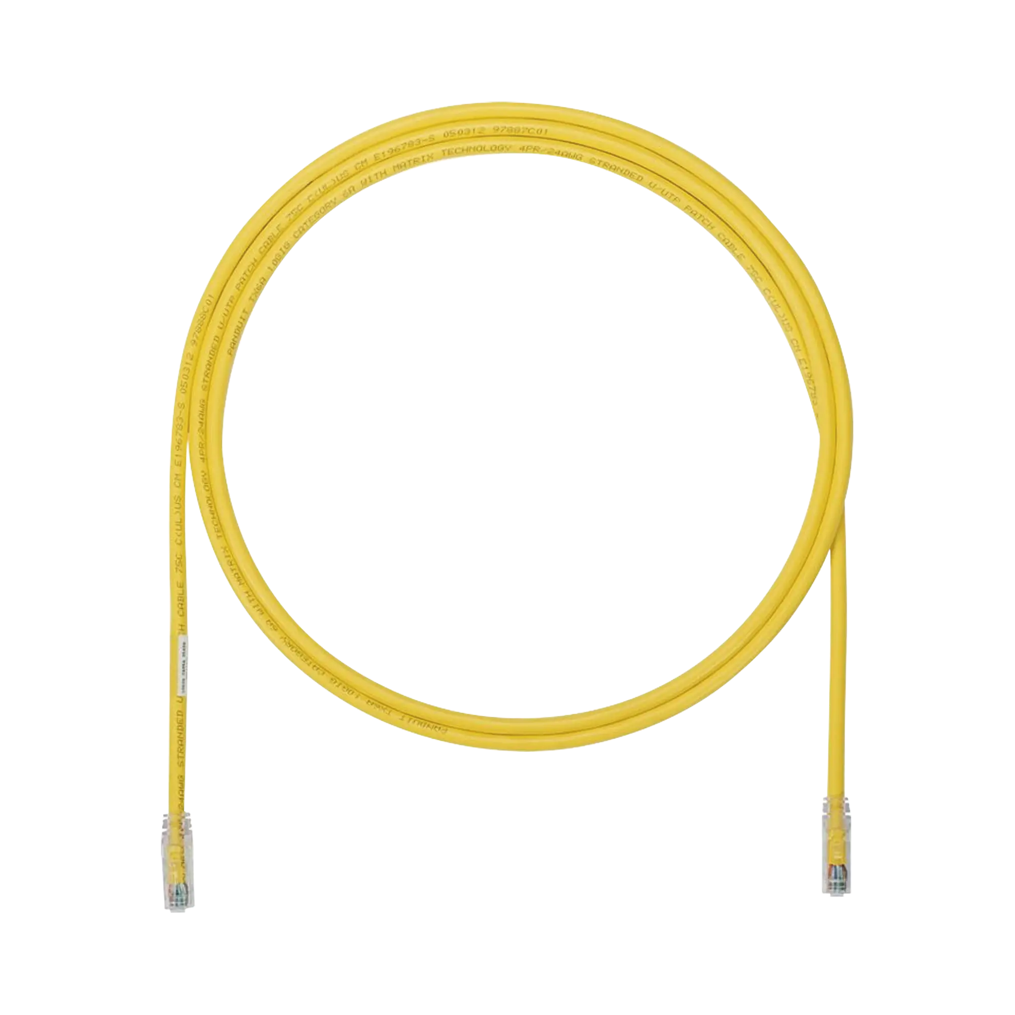 Cable de Parcheo UTP, Cat6A, 24 AWG, CM, Color Amarillo, 5ft