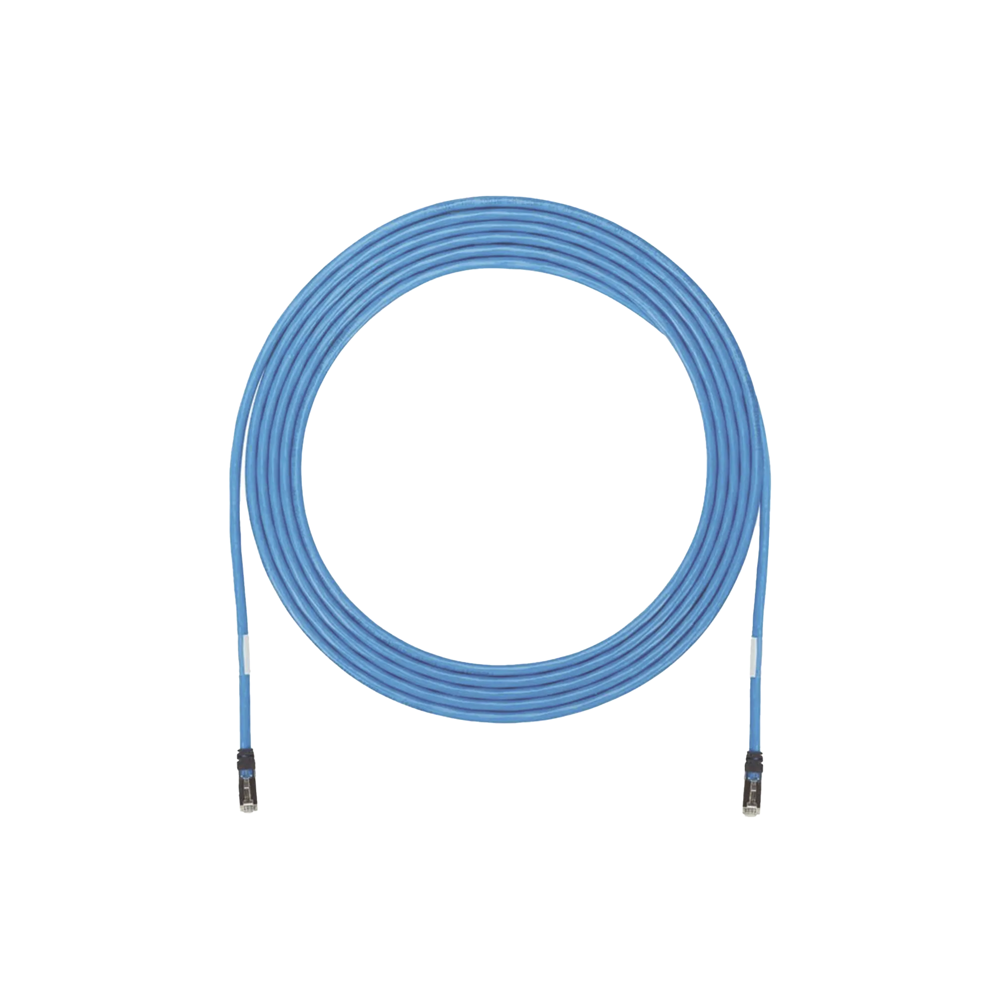 Cable de Zona U/UTP Cat6A, Con Plug Modular en Cada Extremo, Conductor 23 AWG Sólido, CMP (Plenum), 100 ft, Color Azul