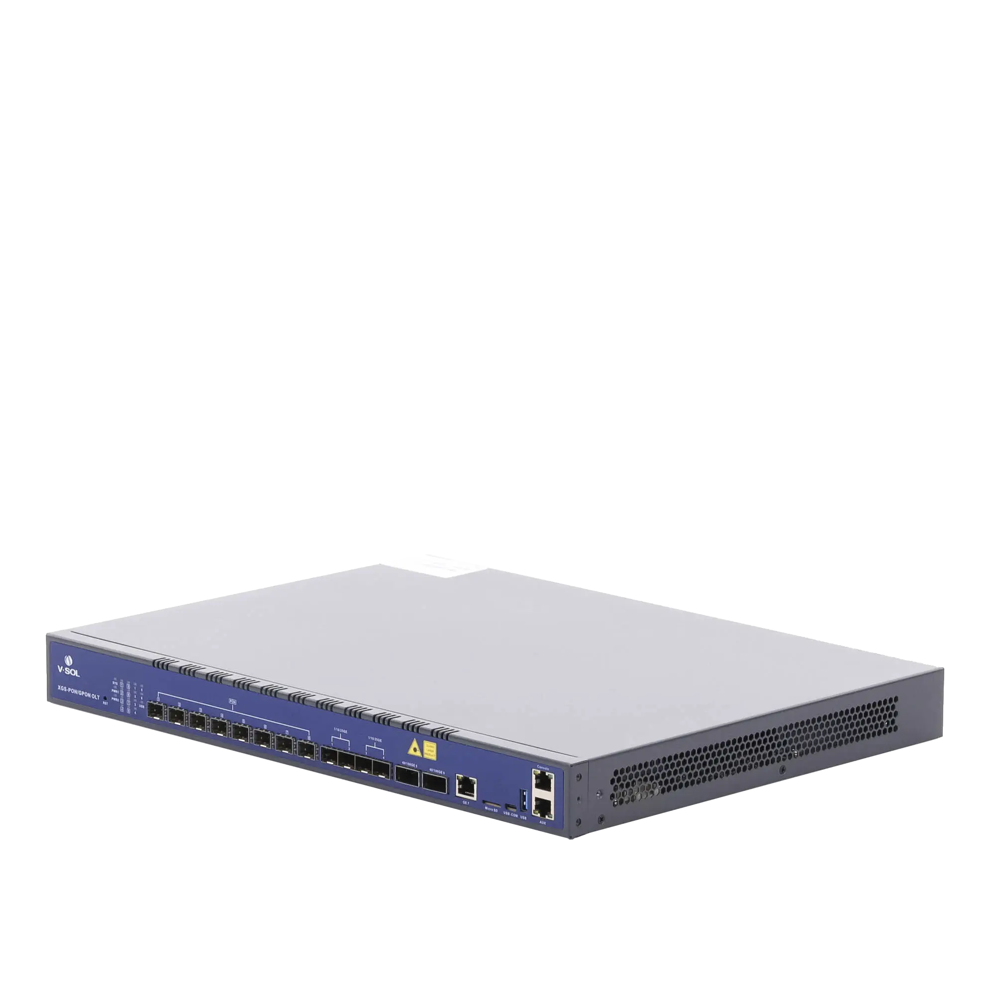 OLT Combo de 8 Puertos XGSPON/GPON / 7 Puertos Uplink (1 Puerto RJ45 + 4 Puertos SFP28 + 2 Puertos QSFP28) / Hasta 2,048 ONUs