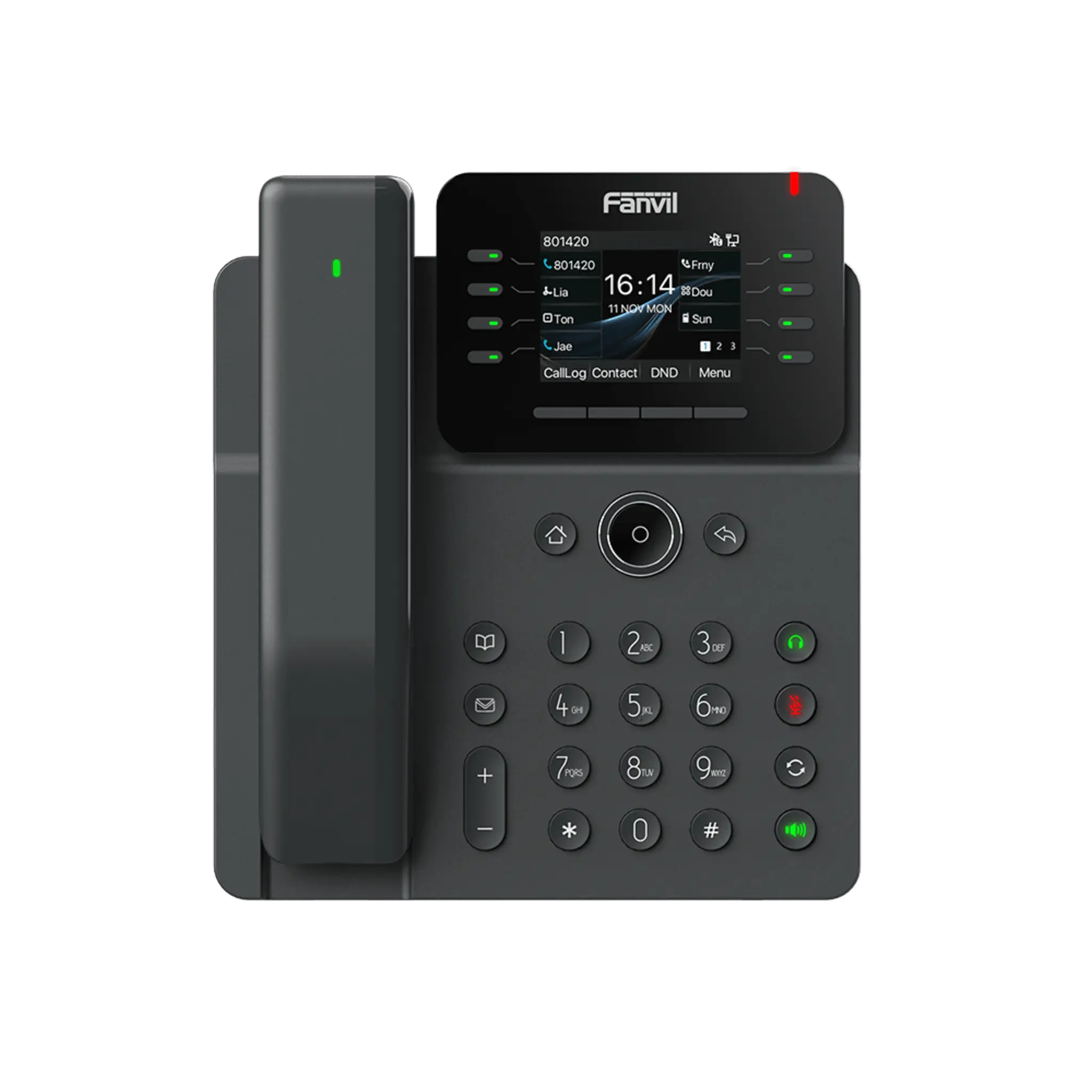 Telefono IP Handset Inalámbrico, 12 Líneas SIP, Conferencia 6 Vias, Puertos Gigabit, PoE, Pantalla 2.8
