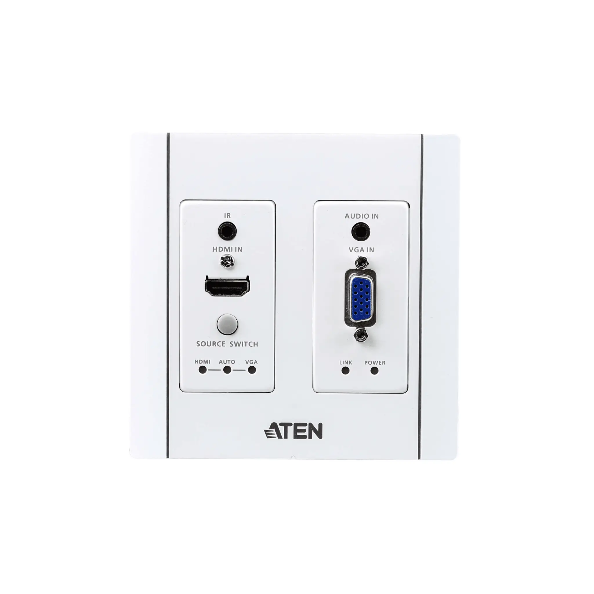 Transmisor HDBaseT | HDMI y VGA | Placa de Pared US / PoH (4K a 100 m) | (HDBaseT Class A) (PoH PD)