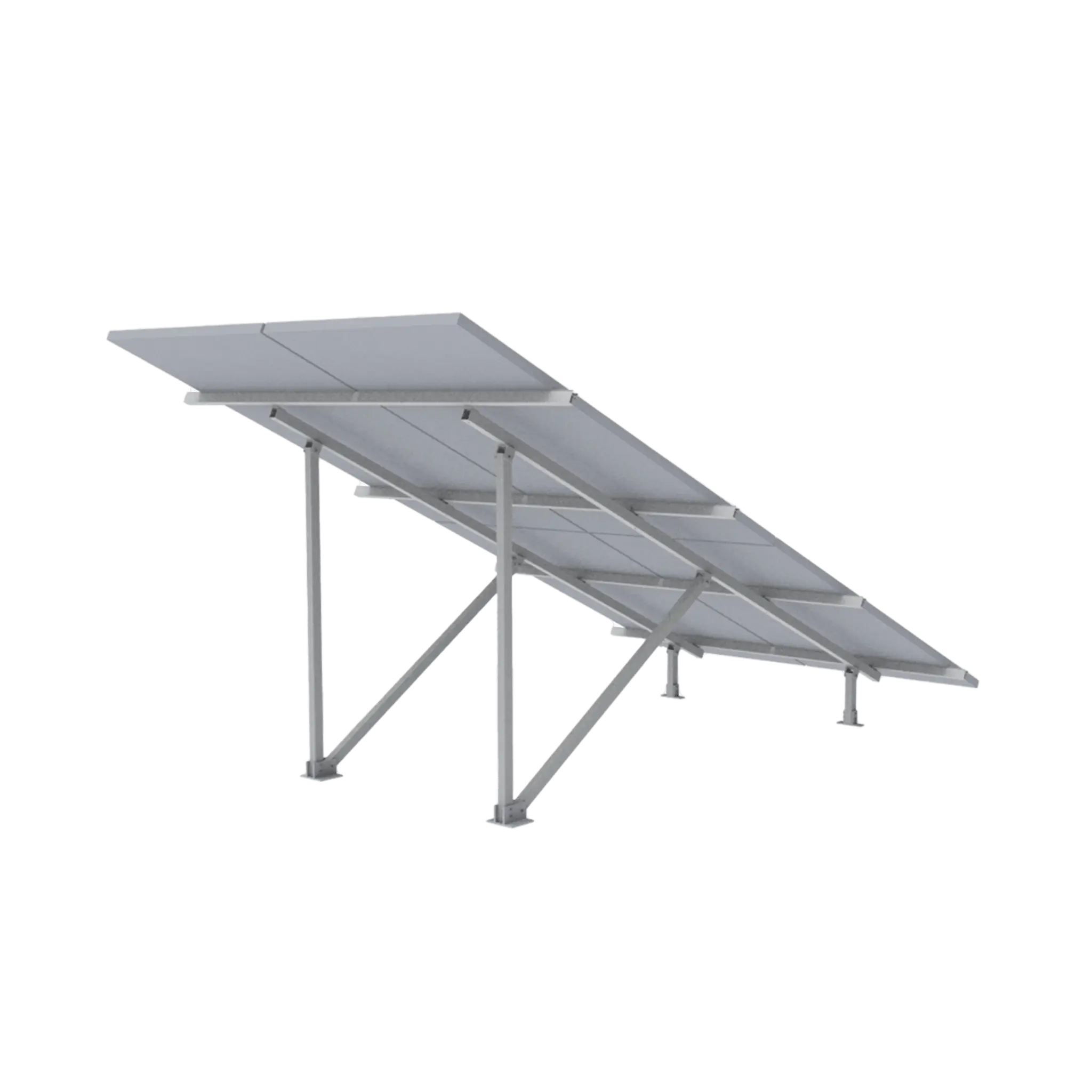 Montaje para Panel Solar 2X2, Riel 5 de 2700mm para Módulos con Espesor de 30-35mm, Vel. de Viento Máx. 136km/h