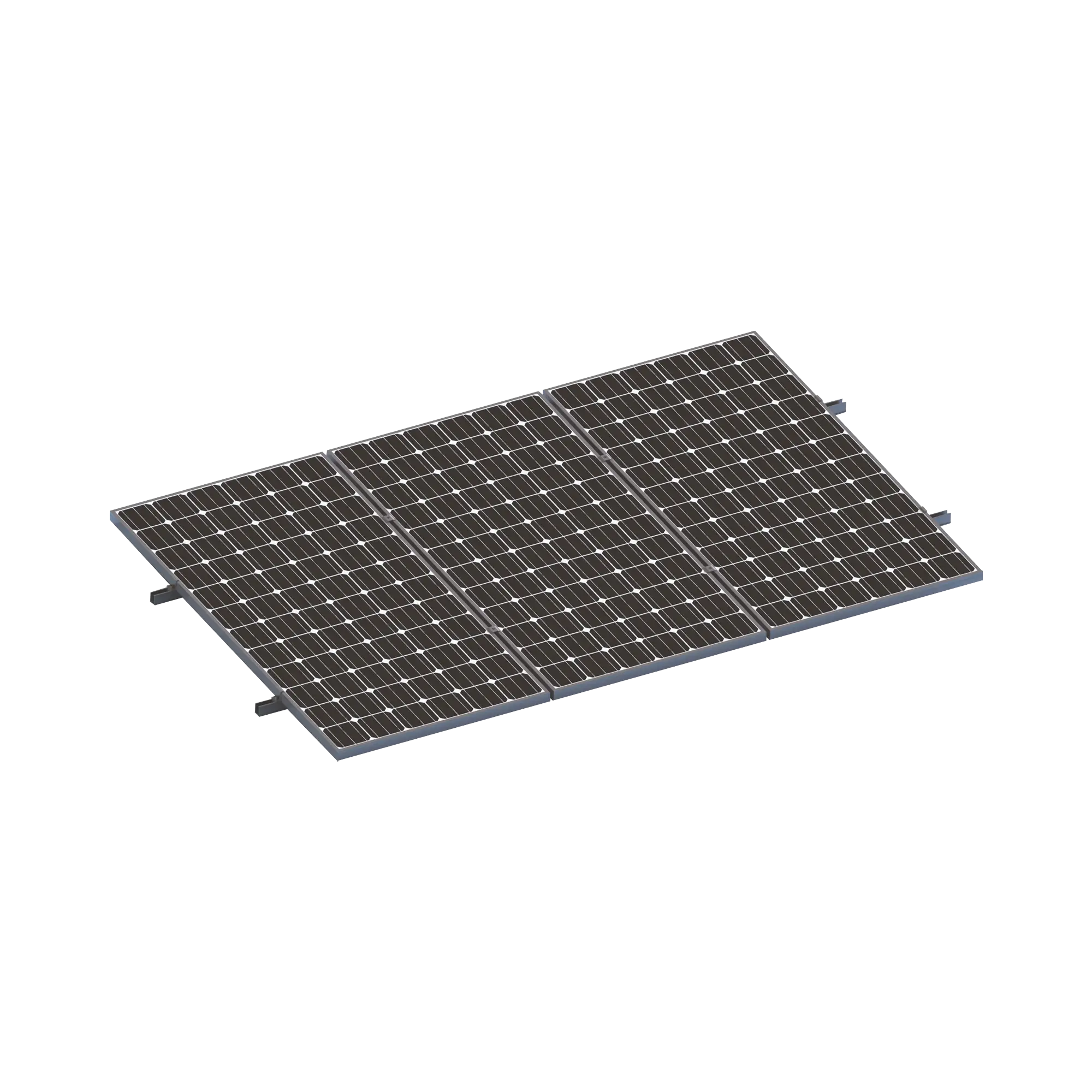 Kit De Minirieles Para Panel Solar Arreglo 1X3 Para Instalación Plano En Lámina