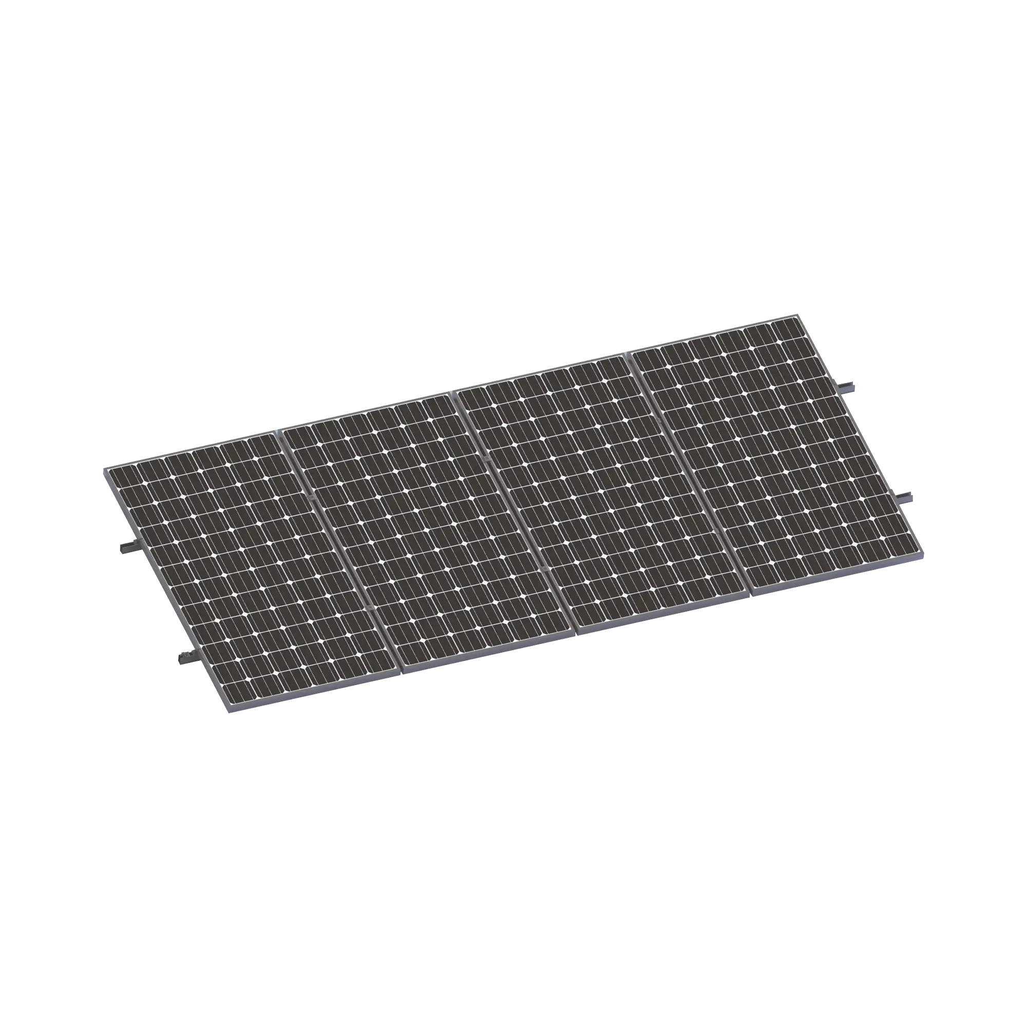 Kit De Minirieles Para Panel Solar Arreglo 1X4 Para Instalación Plano En Lámina