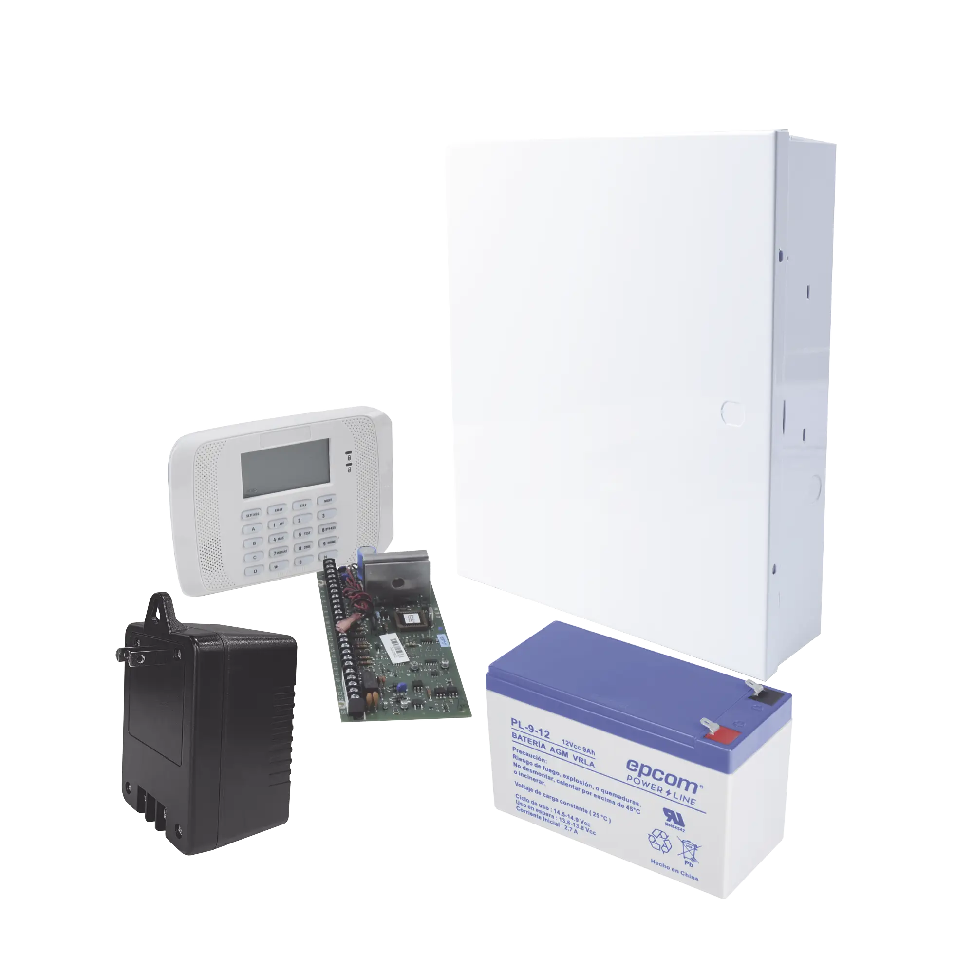 Kit de Panel de Alarma VISTA48LA con Gabinete, Batería de 9Ah y Transformador
