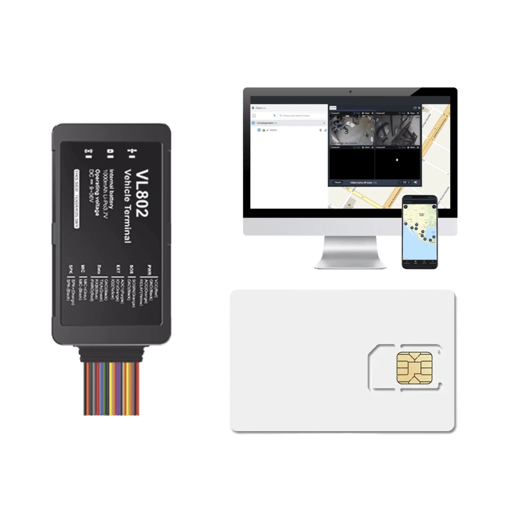 Kit localizador vehicular / 4G LTE / BLE / RS485 / Audio dos vias (requiere accesorios) / incluye SIM500MB2Y y Plataforma EPCOMGPSCODE / Compatble con UL212 Sensor ultrasonico