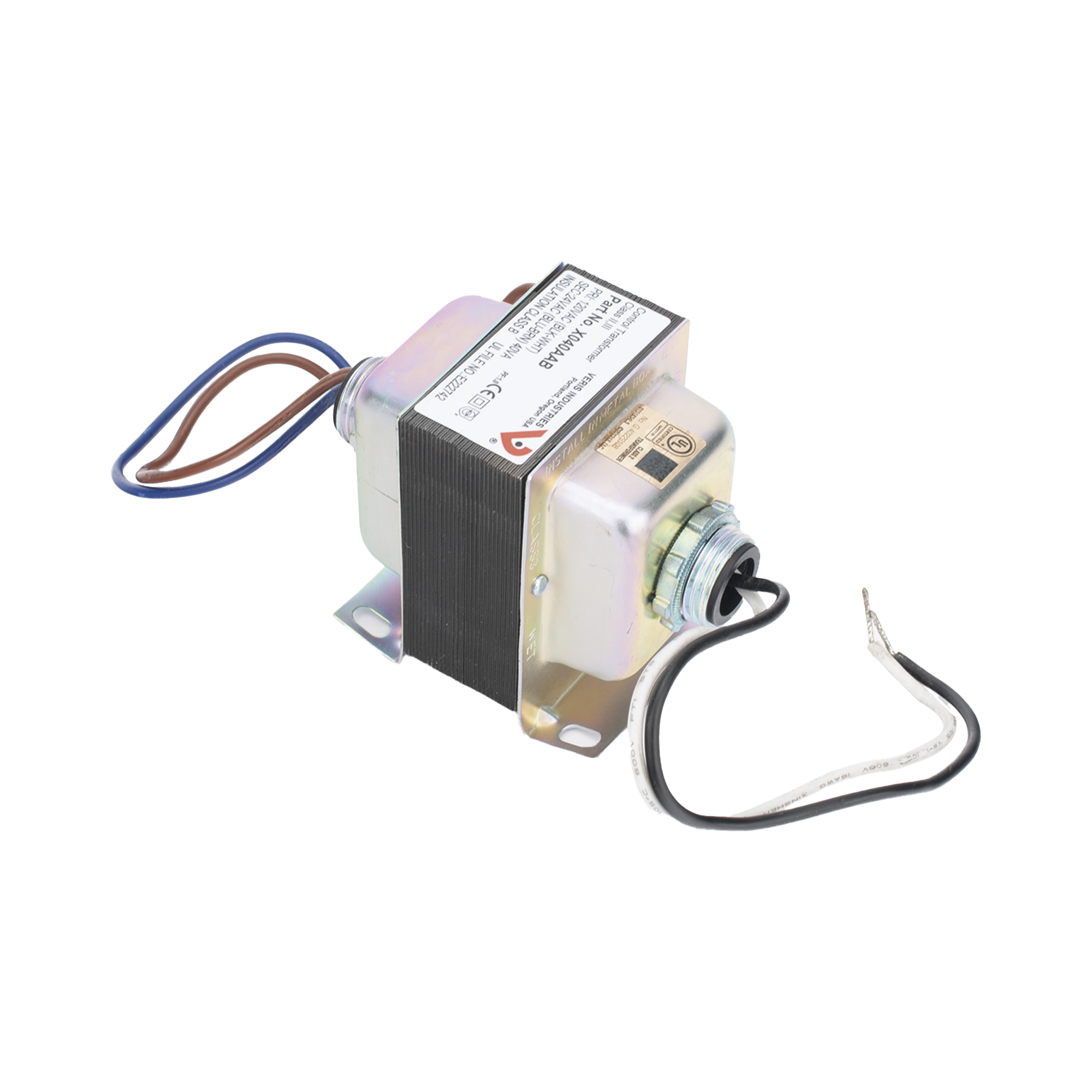 Transformador de corriente 120/240/277/480 VAC a 24 VAC, con fusible. 40VA