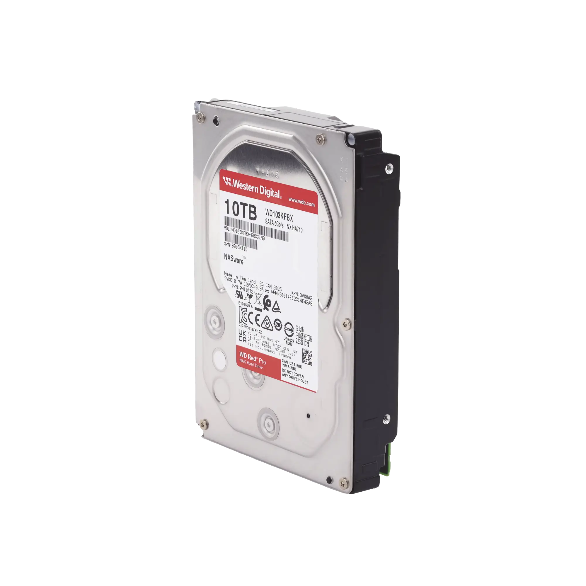 Disco Duro Red Pro de 10TB / 7200 RPM / Optimizado para NAS / Uso 24-7 / 5 Años de Garantia