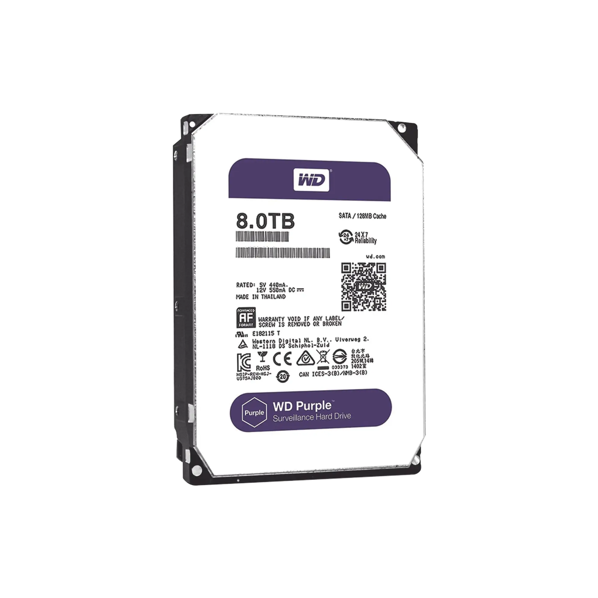 Disco duro WD de 8TB / 7200RPM / Optimizado para Videovigilancia