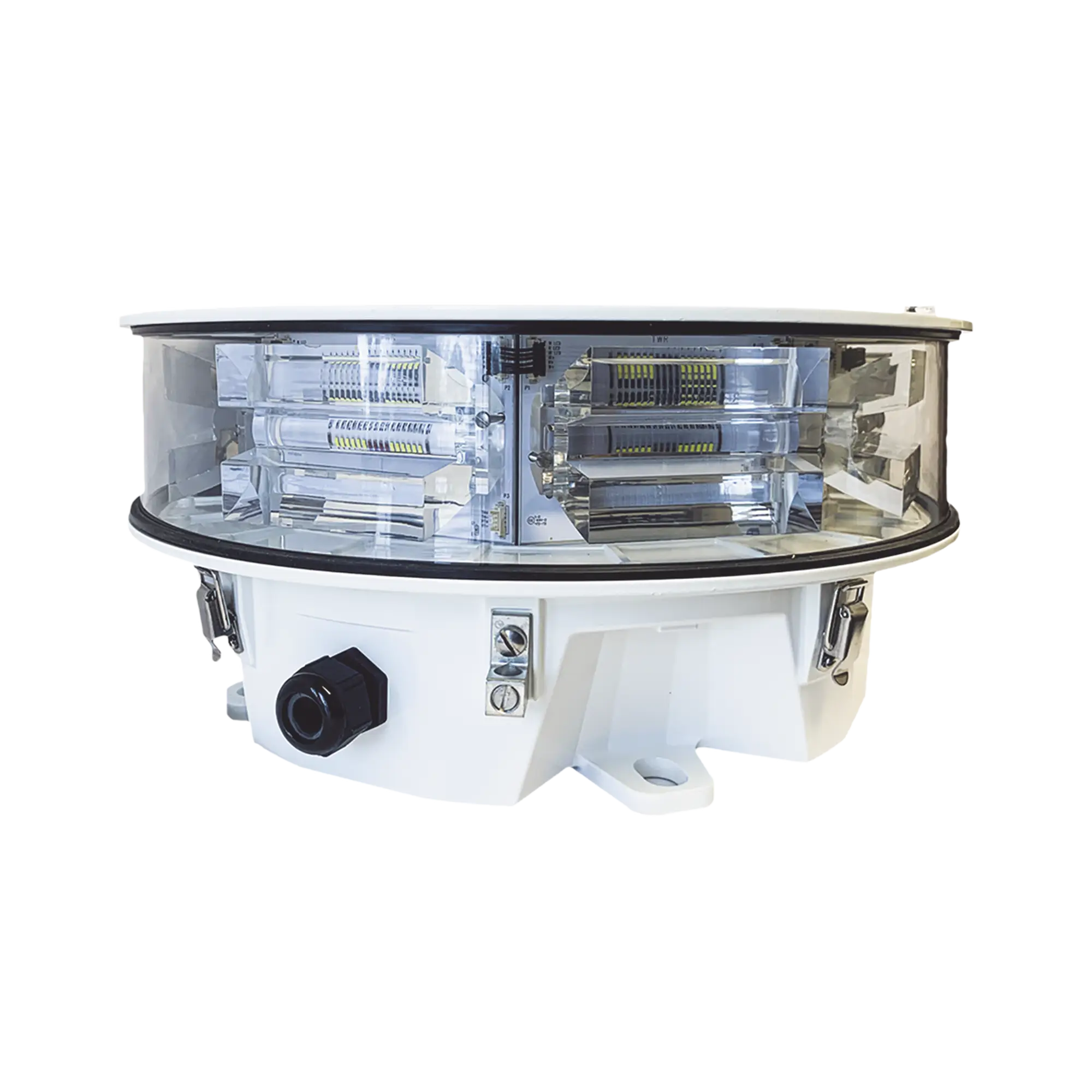 Baliza LED de Obstáculos Intensidad Media STAR Series / 20.000 cd Blanco/ 360° Cobertura Horizontal / IR Incluido 246 mW/sr / IP66 NEMA 4 / DC