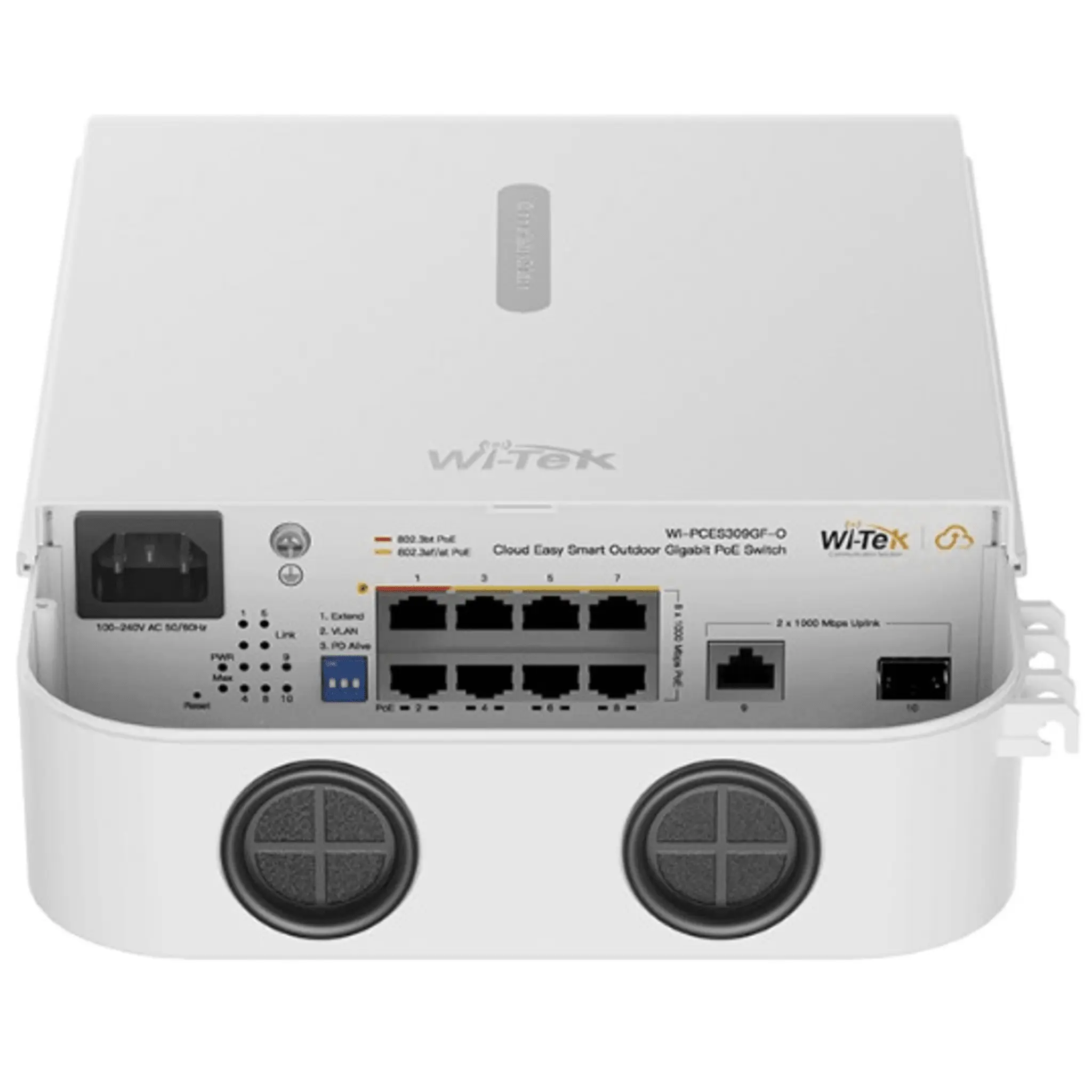 Switch PoE / Administración en la nube / Con 8 puertos 10/100/1000 Mbps PoE af/at/bt / 1 Puerto Ethernet Uplink 10/100/1000 MBPS/1 Puerto SFP Uplink 10/100/1000 MBPS / Presupuesto 110 W / PoE hasta 250 metros / Soporta protocolo ONVIF