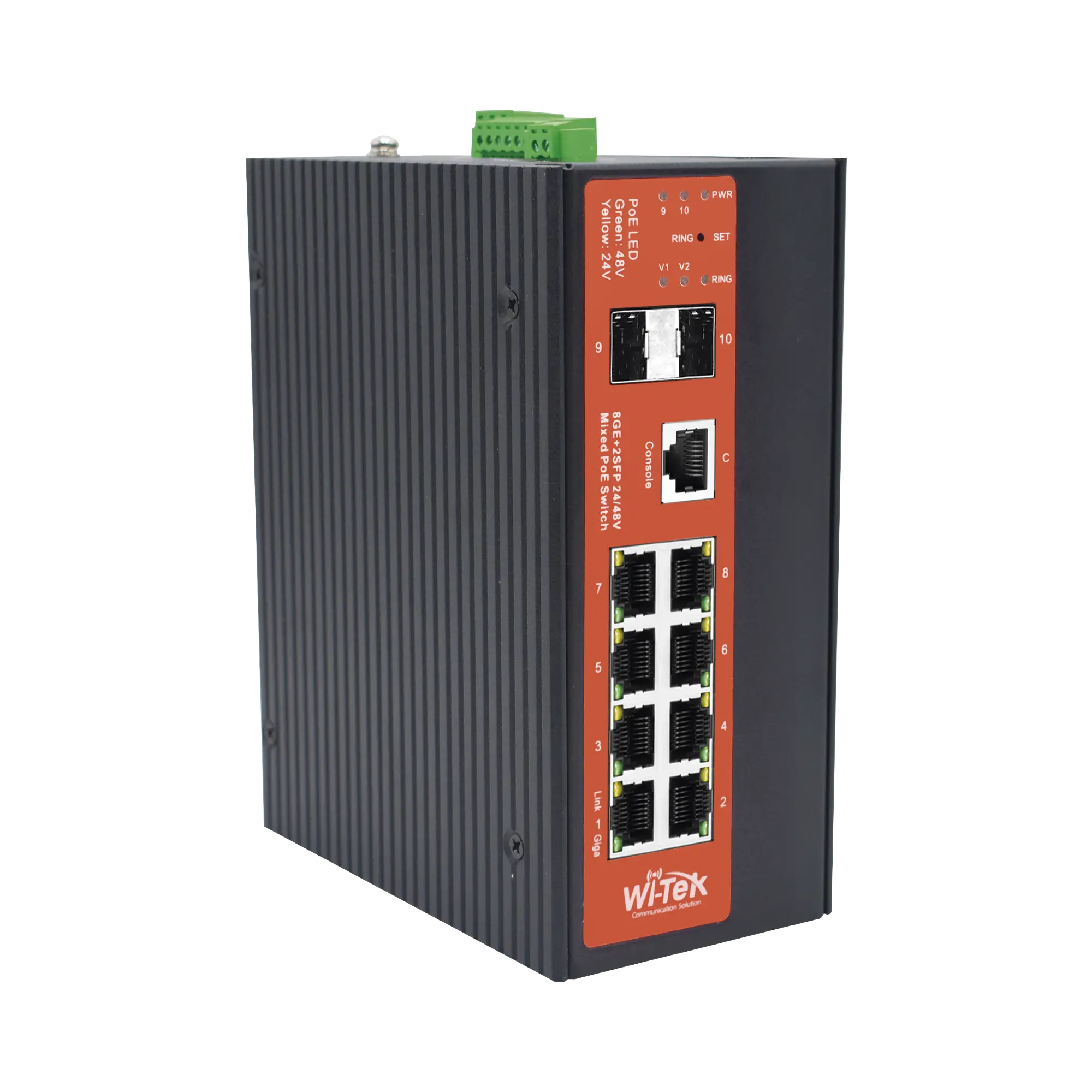 Switch Industrial Administrable Gigabit con 2 Puertos PoE bt + 6 Puertos PoE af/at o 24 V Pasivo + 2 SFP Gigabit, 240 W