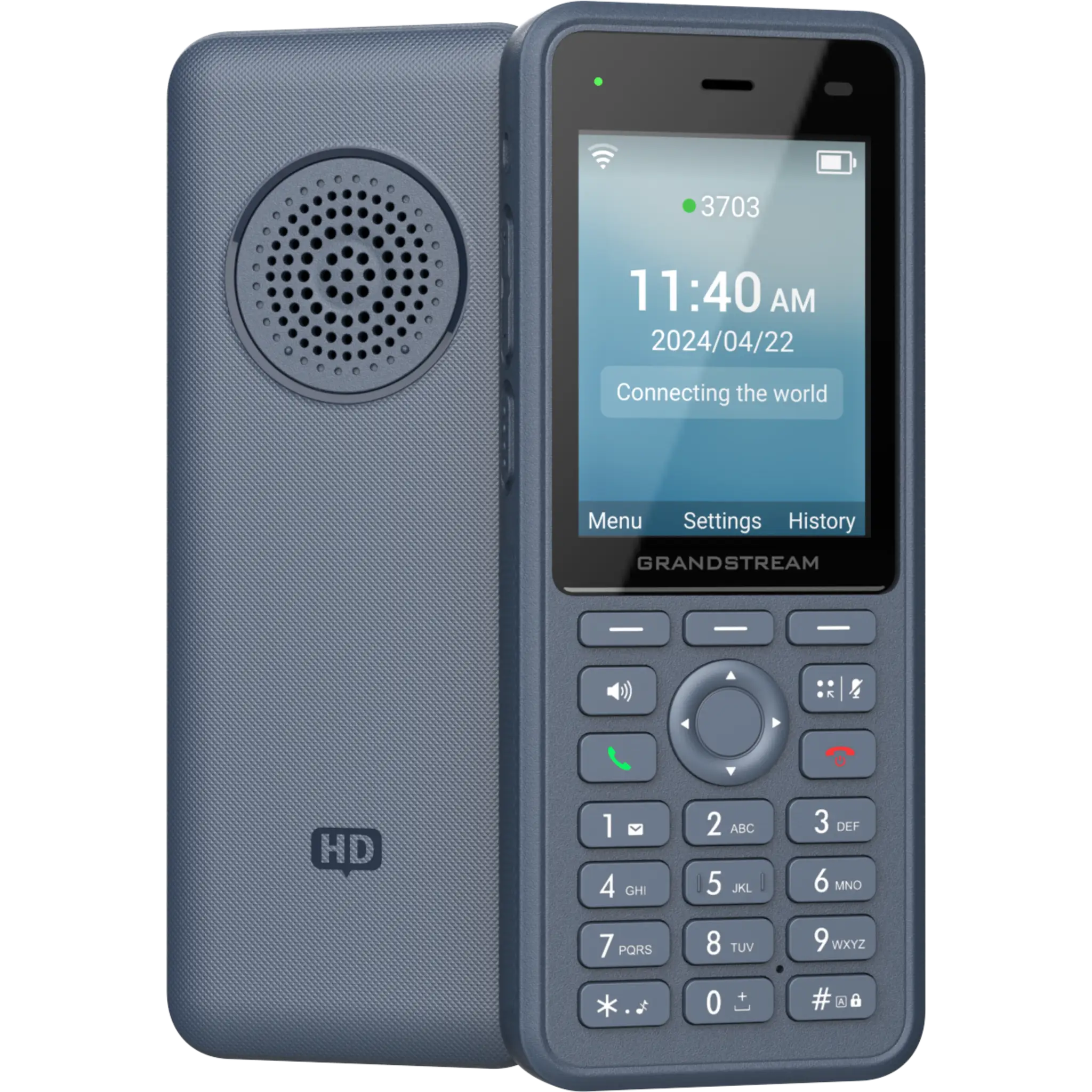 Teléfono IP Wi-Fi Inalámbrico WP836 / Wi-Fi 6 Doble Banda / IP69K Resistente a Exteriores / Batería 3000 mAh / 4 Conferencias / Bluetooth Integrado / USB Tipo C / Compatibilidad con Códec Opus HD