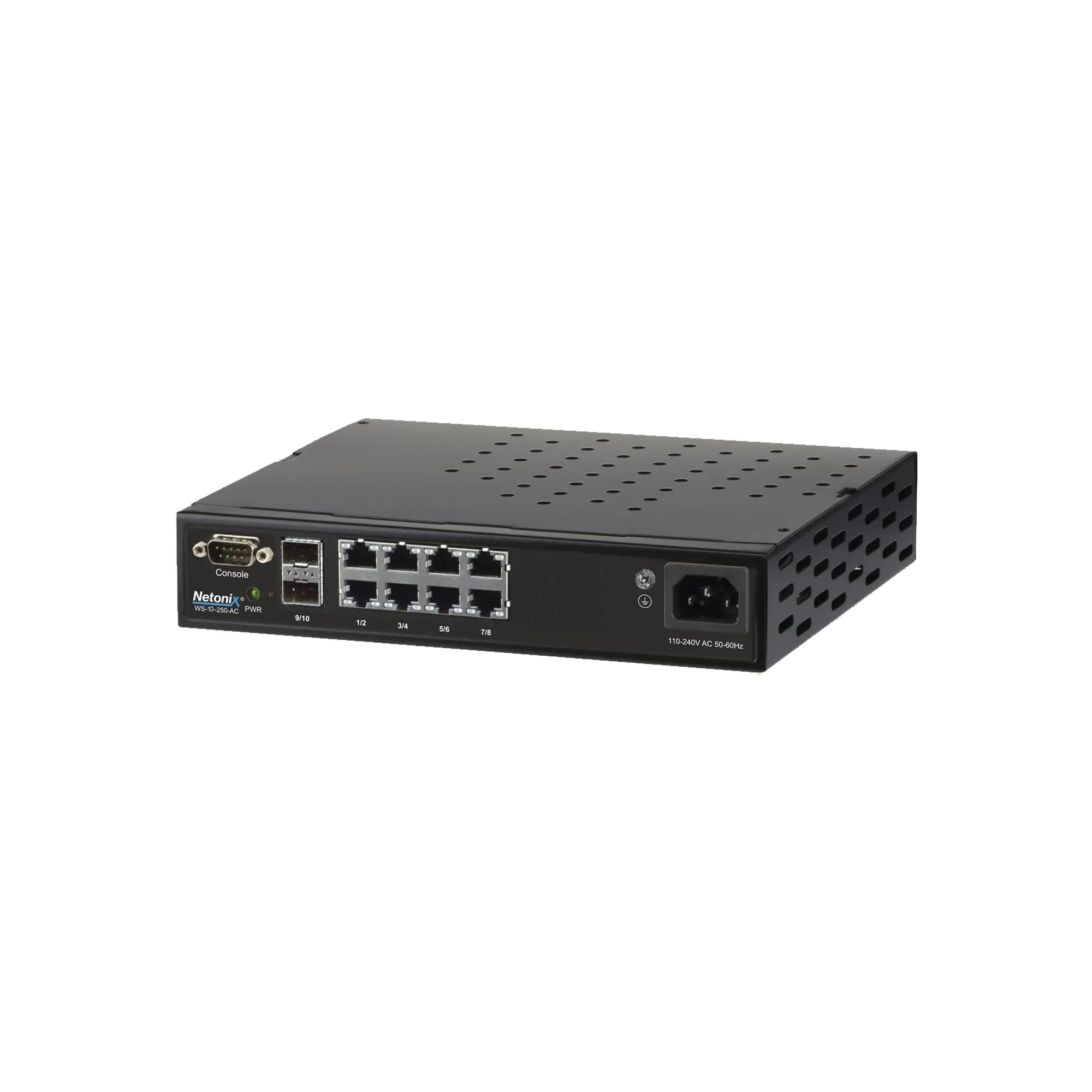 Switch WISP PoE Administrable de 8 puertos Gigabit + 2 SFP, 250W, entrada de 110-120 Vca y 210-230 Vca