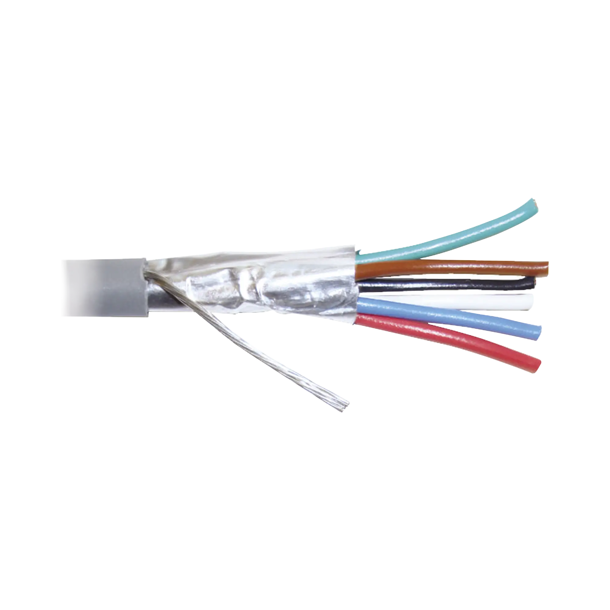 Bobina de 305 metros de cable 8 conductores, 22 AWG, tipo CMR, de color gris para aplicaciones en Alarmas de intrusión /Control de acceso/Interfonos y TV porteros/Automatización/Audio y Voceo.