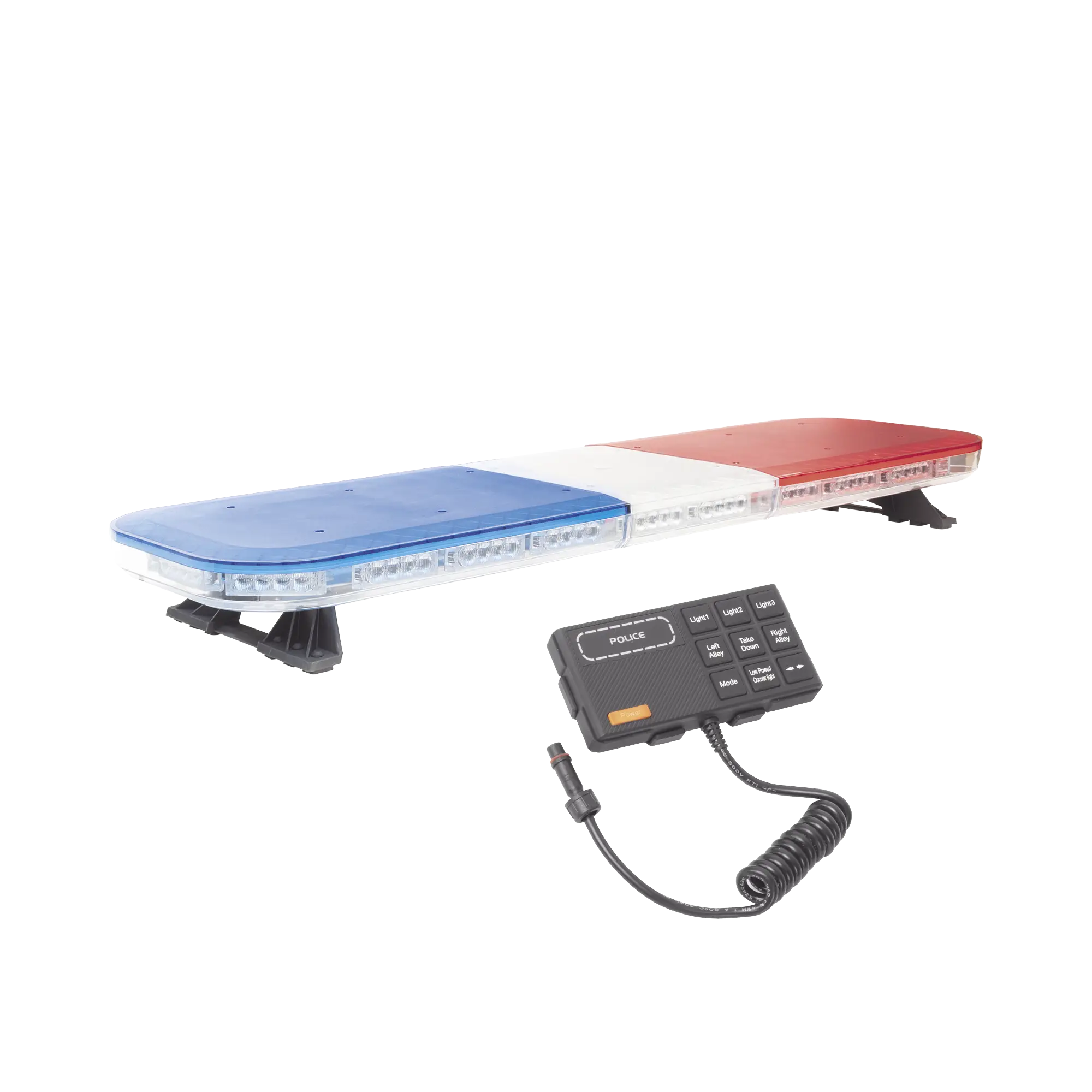 Barra de luces de 47″ rojo/azul, 88 LED, con control de tráfico en color rojo/azul, ideal para equipar unidades de seguridad pública