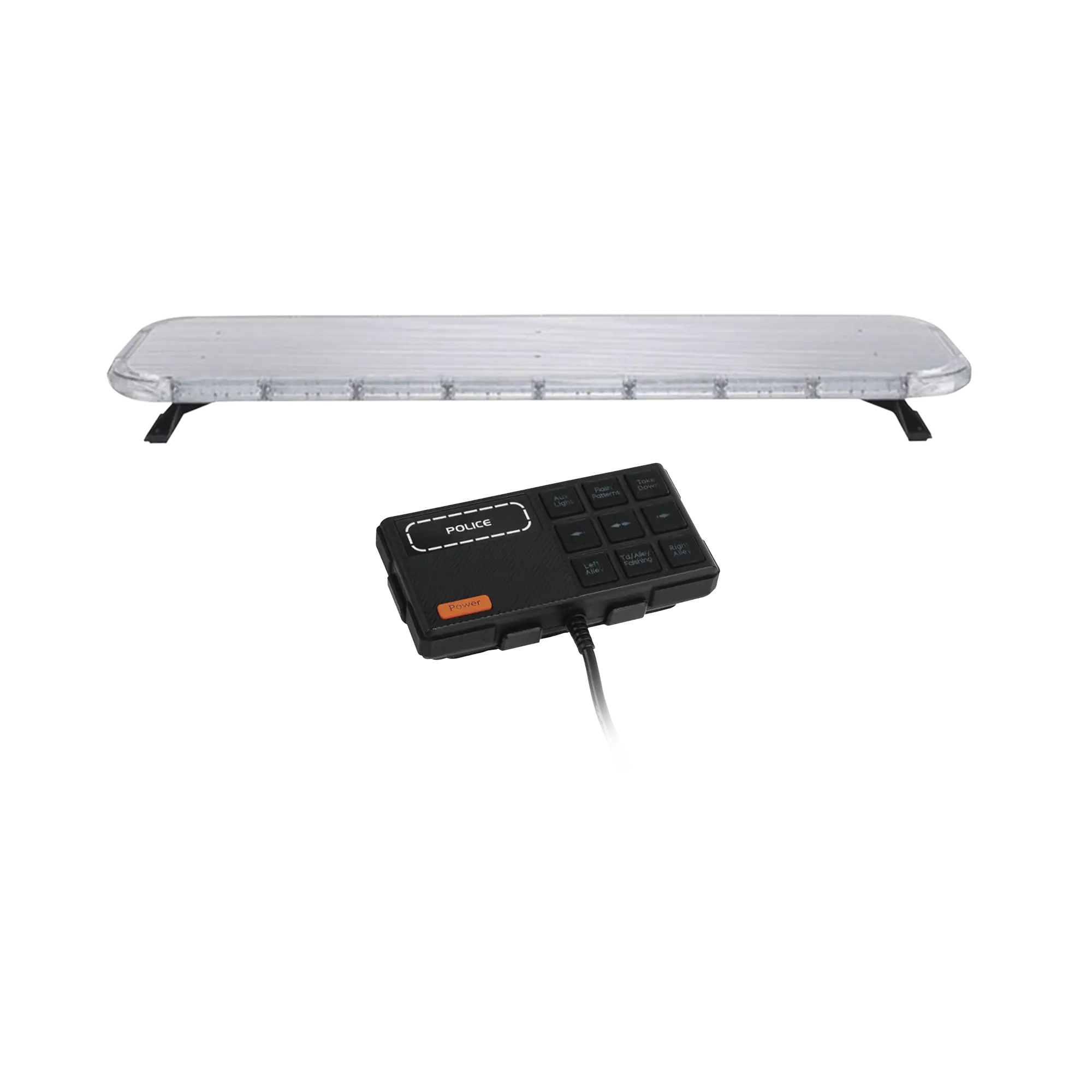 Barra de luces LED de 46″ Rojo/Azul/Ambar , De 132 LEDs, Controlador Incluido, Ideal para Equipar Unidades de Seguridad Publica