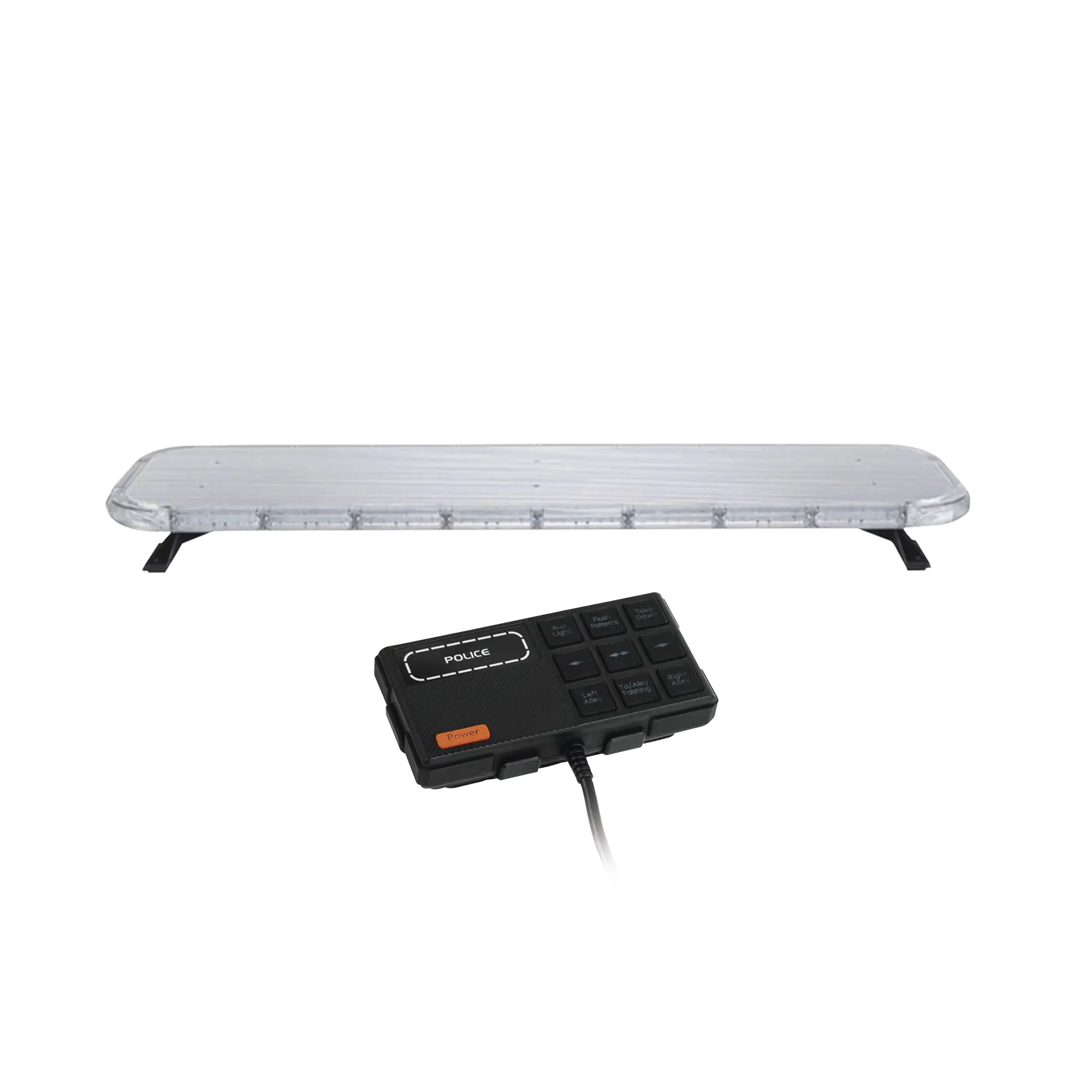 Barra de luces LED de 46″ Rojo/Azul , De 132 LEDs, Controlador Incluido, Ideal para Equipar Unidades de Seguridad Publica