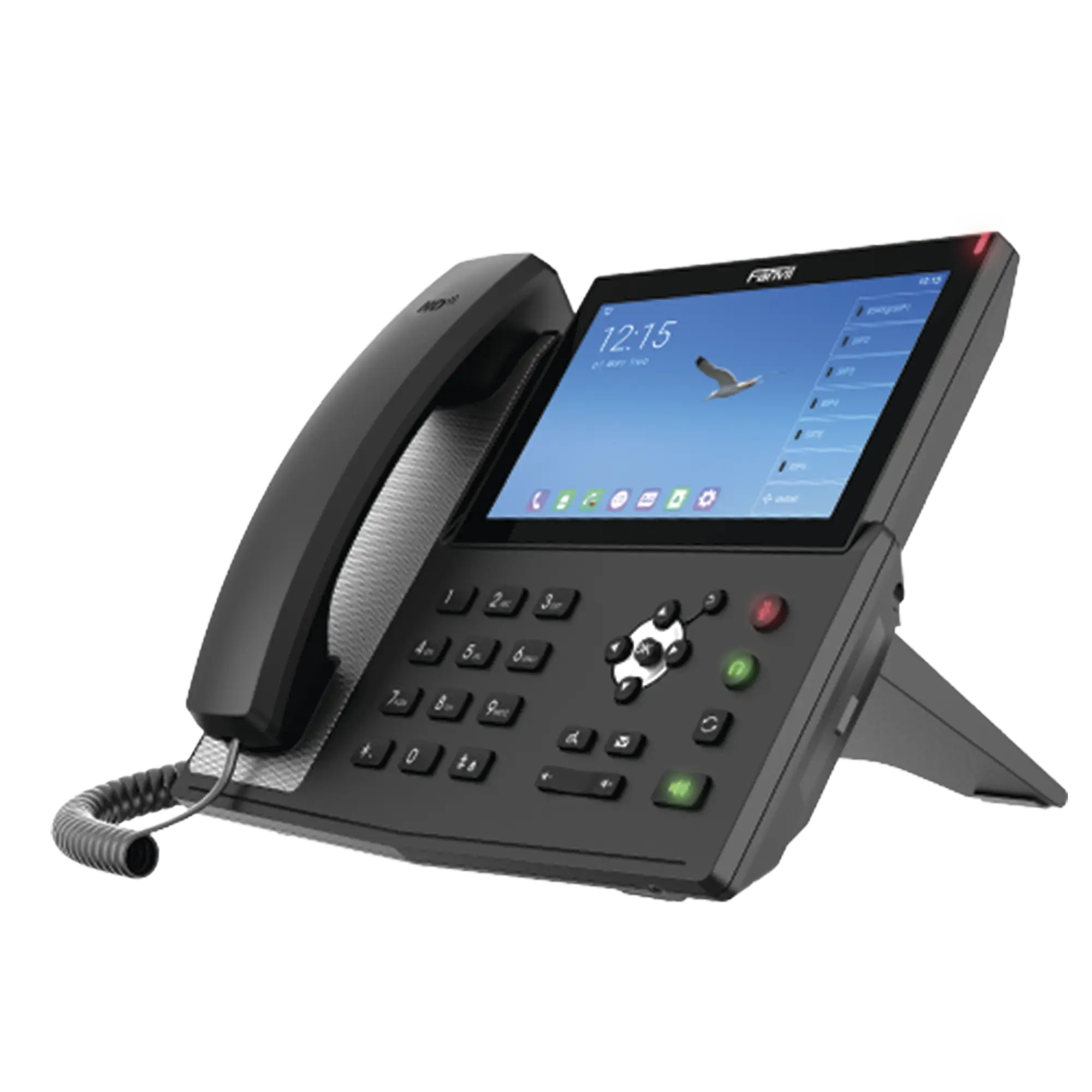 Teléfono IP  Android Empresarial para 20 lineas SIP, pantalla táctil, Wi-Fi y Bluetooth, PoE, hasta 112 botones DSS, puertos Gigabit, soporta recepción de video.