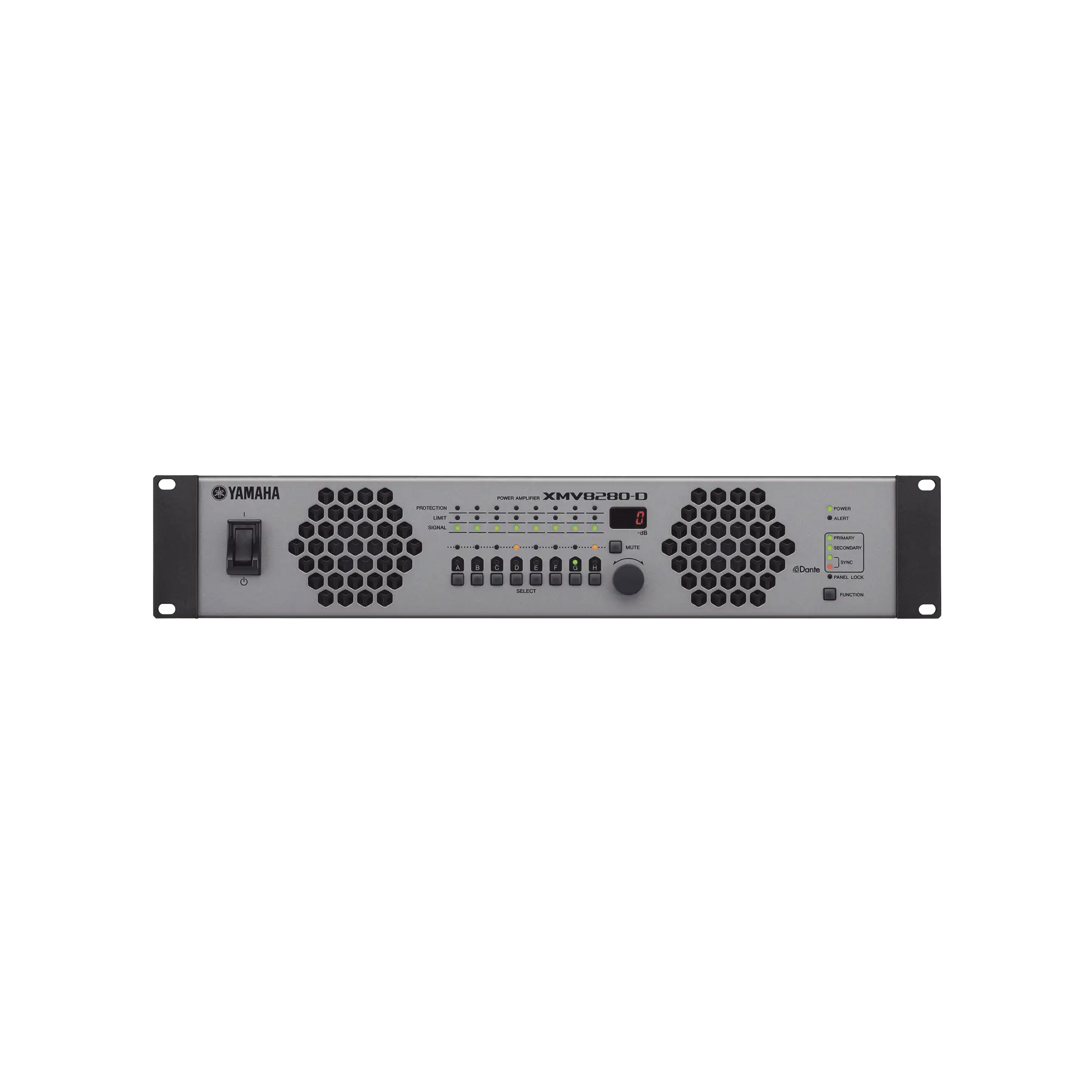 Amplificador de Audio Multicanal con Conexión Análoga / DANTE | 8 Canales, 280W | 8 OHMS | 70/100V