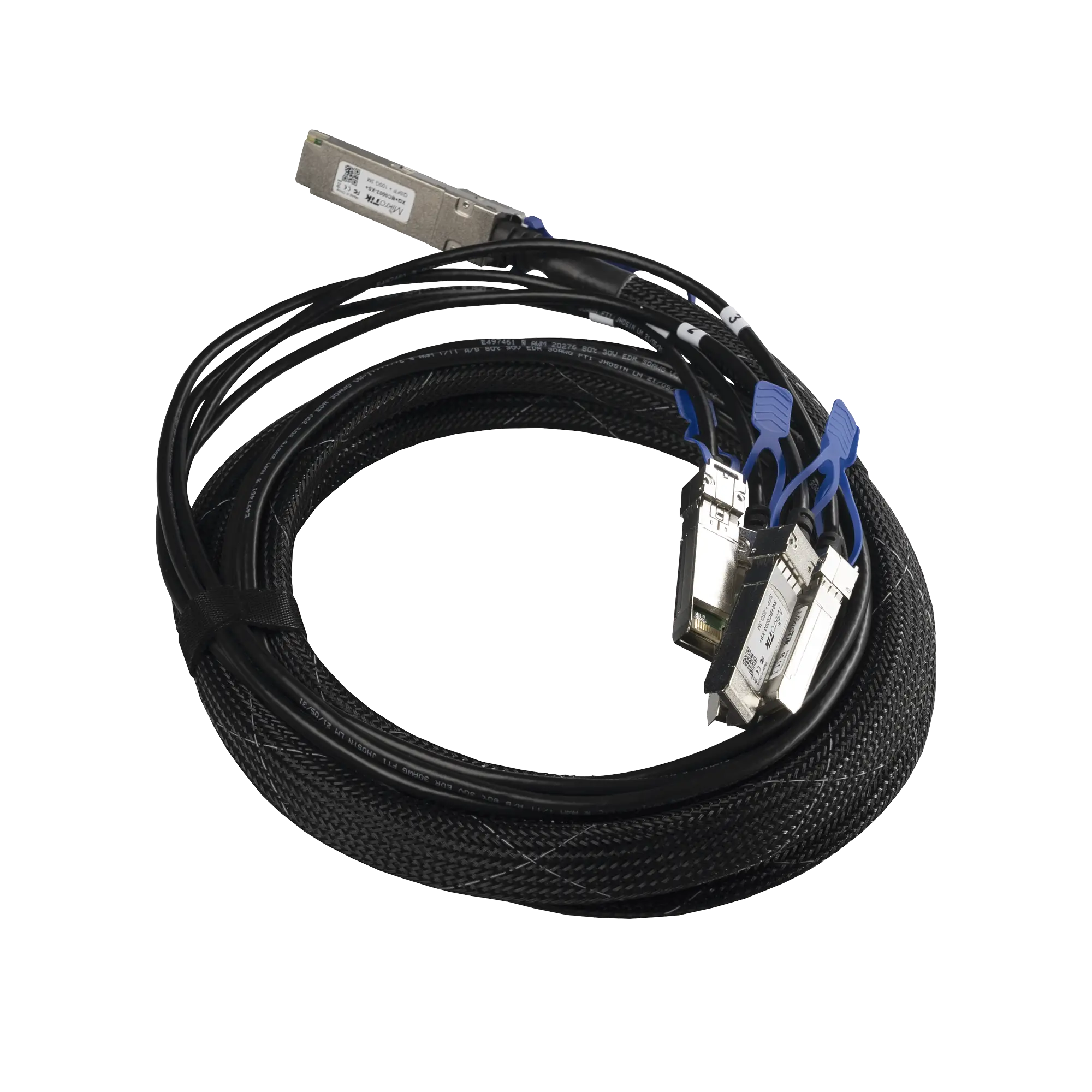 (XQ+BC0003-XS+) Cable de conexion 100G QSFP28 a 4 x 25G SFP28 o 40G QSFP+ a 10G SFP+, 3m