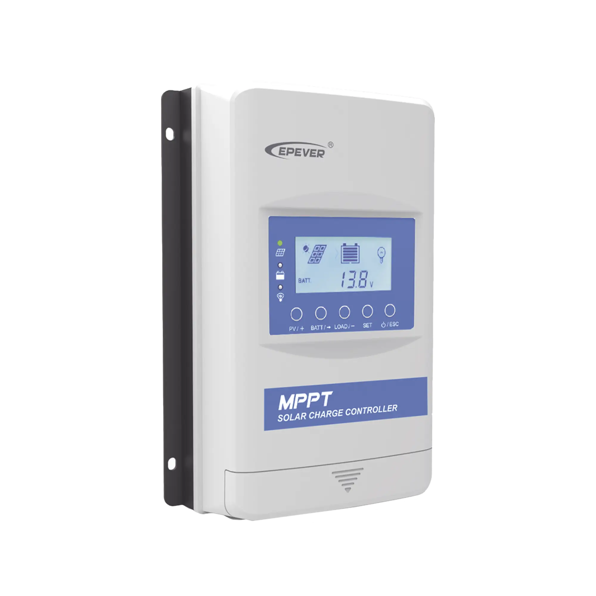 Controlador Solar MPPT 40A, Máximo Voltaje de Circuito Abierto Voc 100Vcc, Programado p/ Bateria de Litio en sistema a 12V