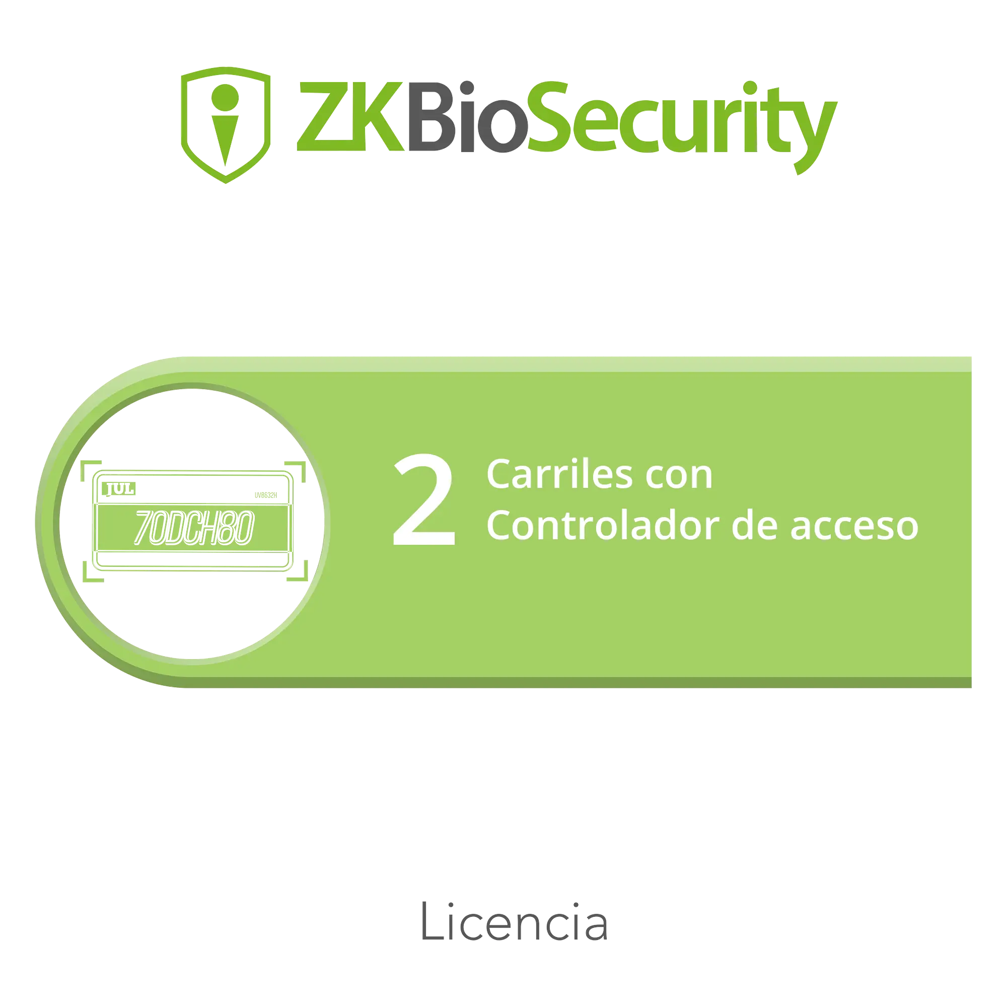 Licencia para ZKBiosecurity para modulo de estacionamiento de 2 carriles utilizando controlador de acceso