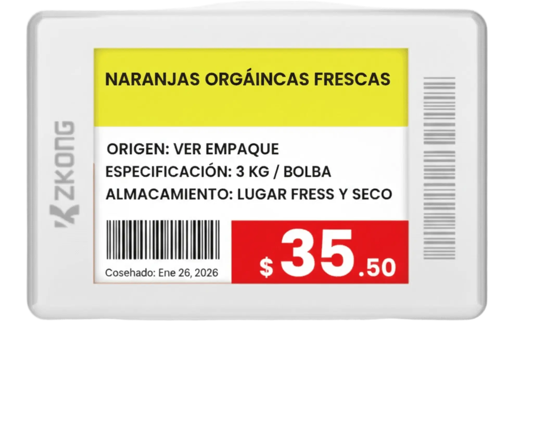 Etiqueta Electrónica de Estantería ESL 1.8 Pulgadas / Pantalla EPD a Color 224×168 píxeles / 4 Colores (Negro, Blanco, Rojo, Amarillo) / Batería 5 Años / Bluetooth LE 5.1 / Gestión en la Nube / NFC / CE ROHS FCC