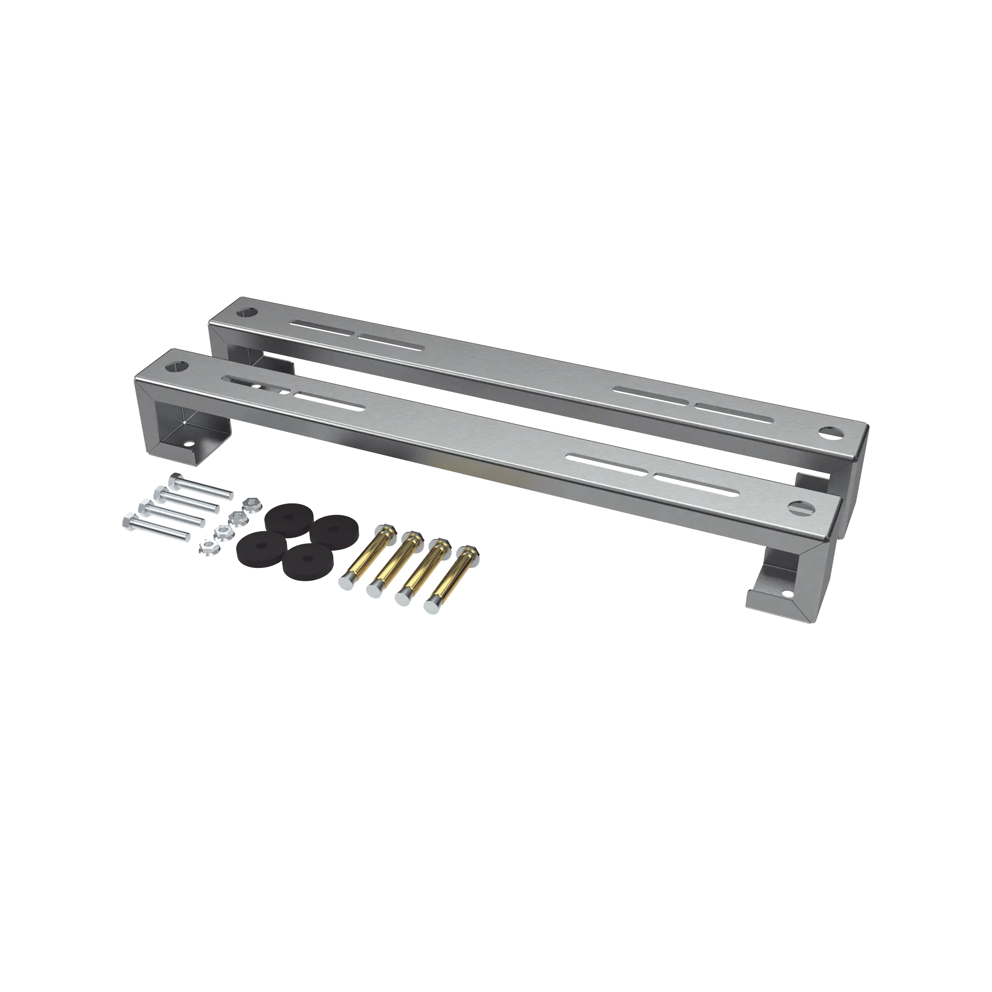 ZT-MPF-180 Base para piso universal ajustable para capacidades de 1 a 3 toneladas con pernos deslizables y amortiguación