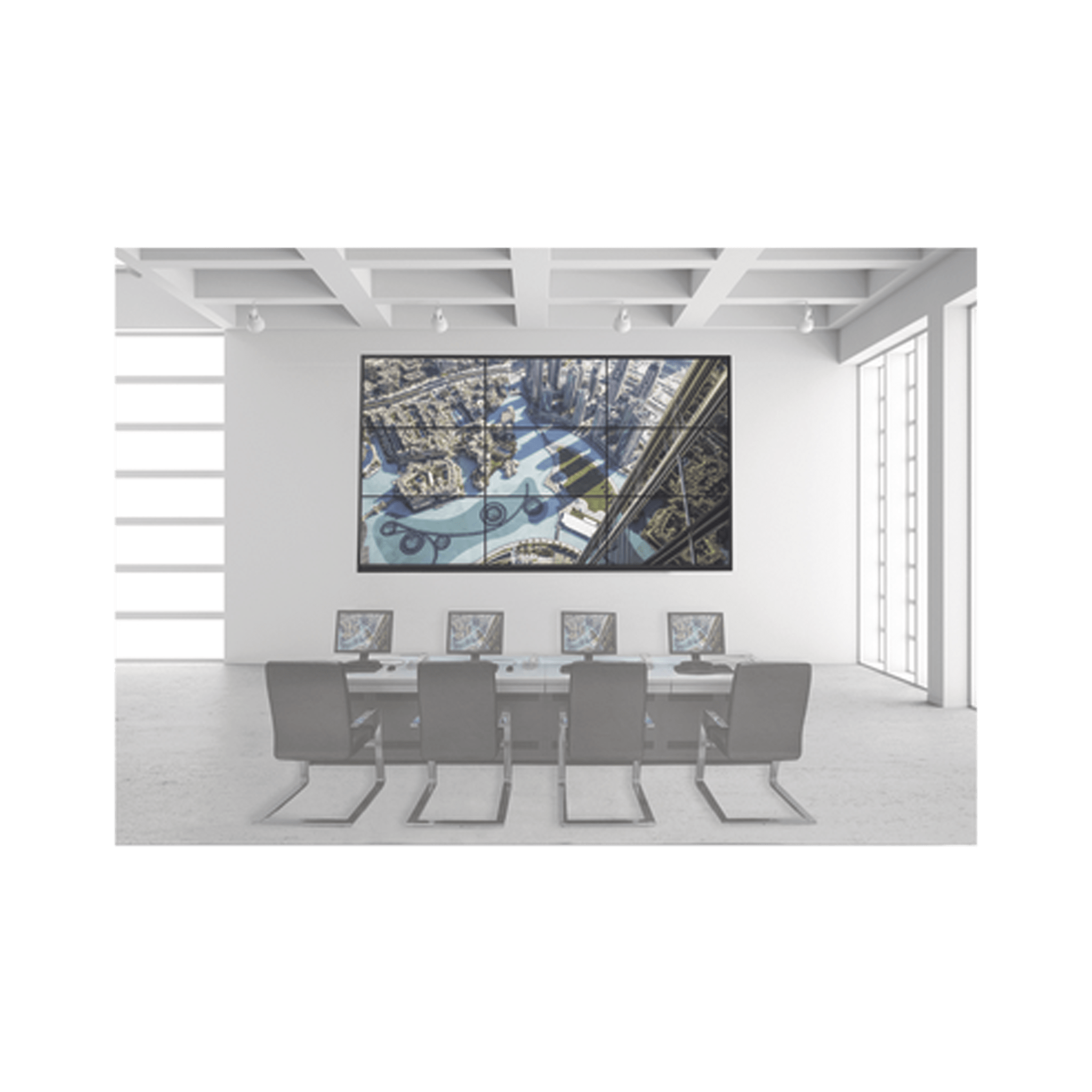 Kit Videowall 3X3 / Incluye 9 Pantallas de 55″ / Decoder / Bases de Pared / Accesorios de Instalación