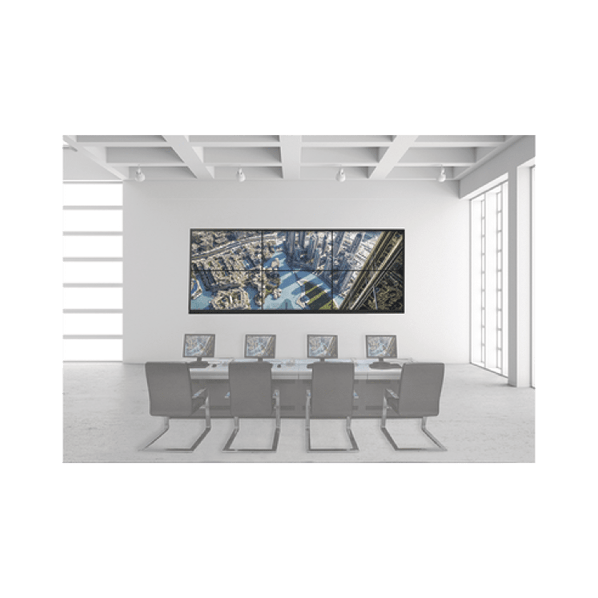 Kit Videowall 3X2 / Incluye 6 Pantallas de 55″ / Decoder / Base de Piso / Accesorios de Instalación