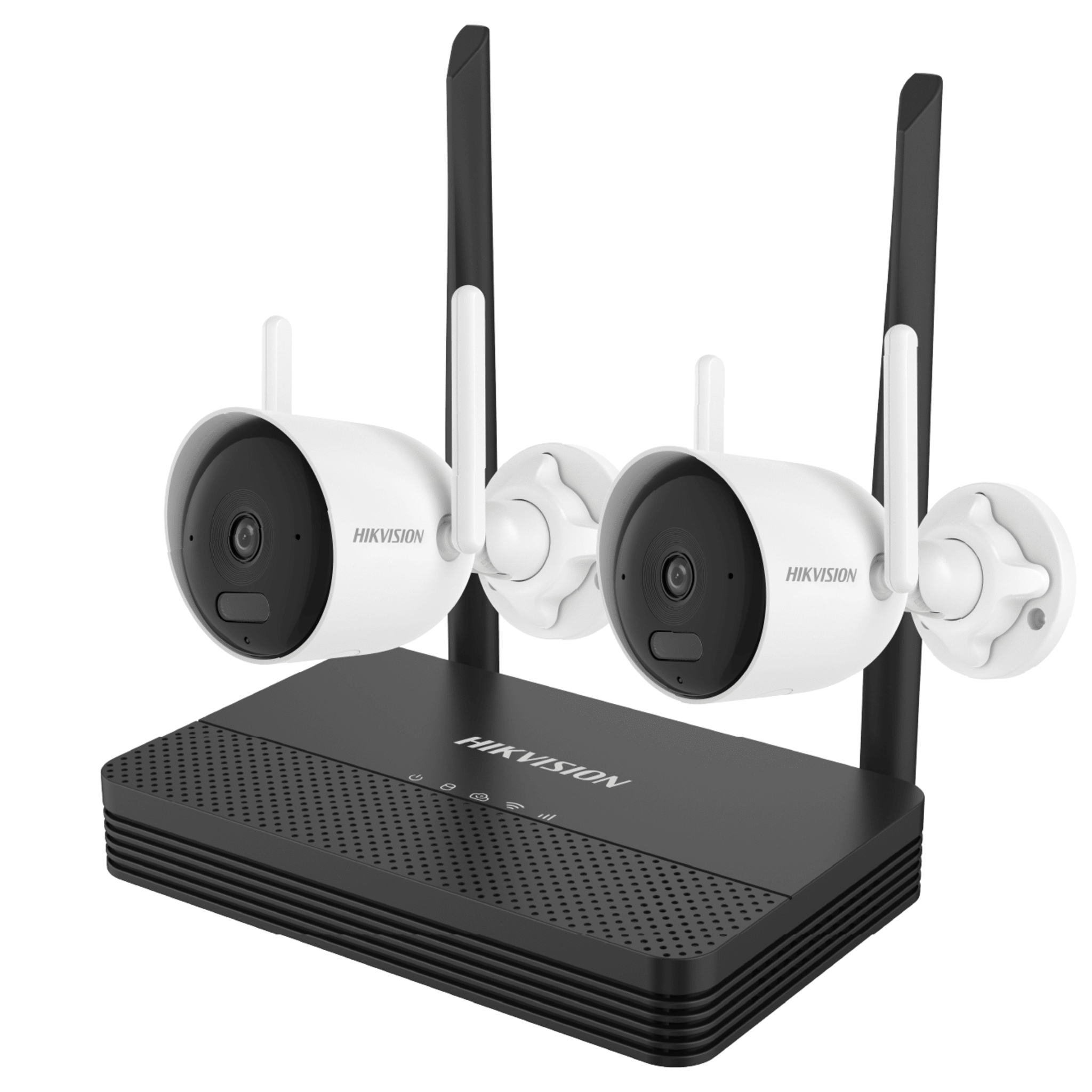 Kit IP Inalámbrico 4 Megapixel / NVS 4 Canales / 2 Cámaras Bala para Exterior con Lente 2.8 mm y Dual Light (30 mts IR + 30 mts Luz Blanca) / Audio Bidireccional (Micrófono y Bocina) / Soporta Micro SD de 512 GB
